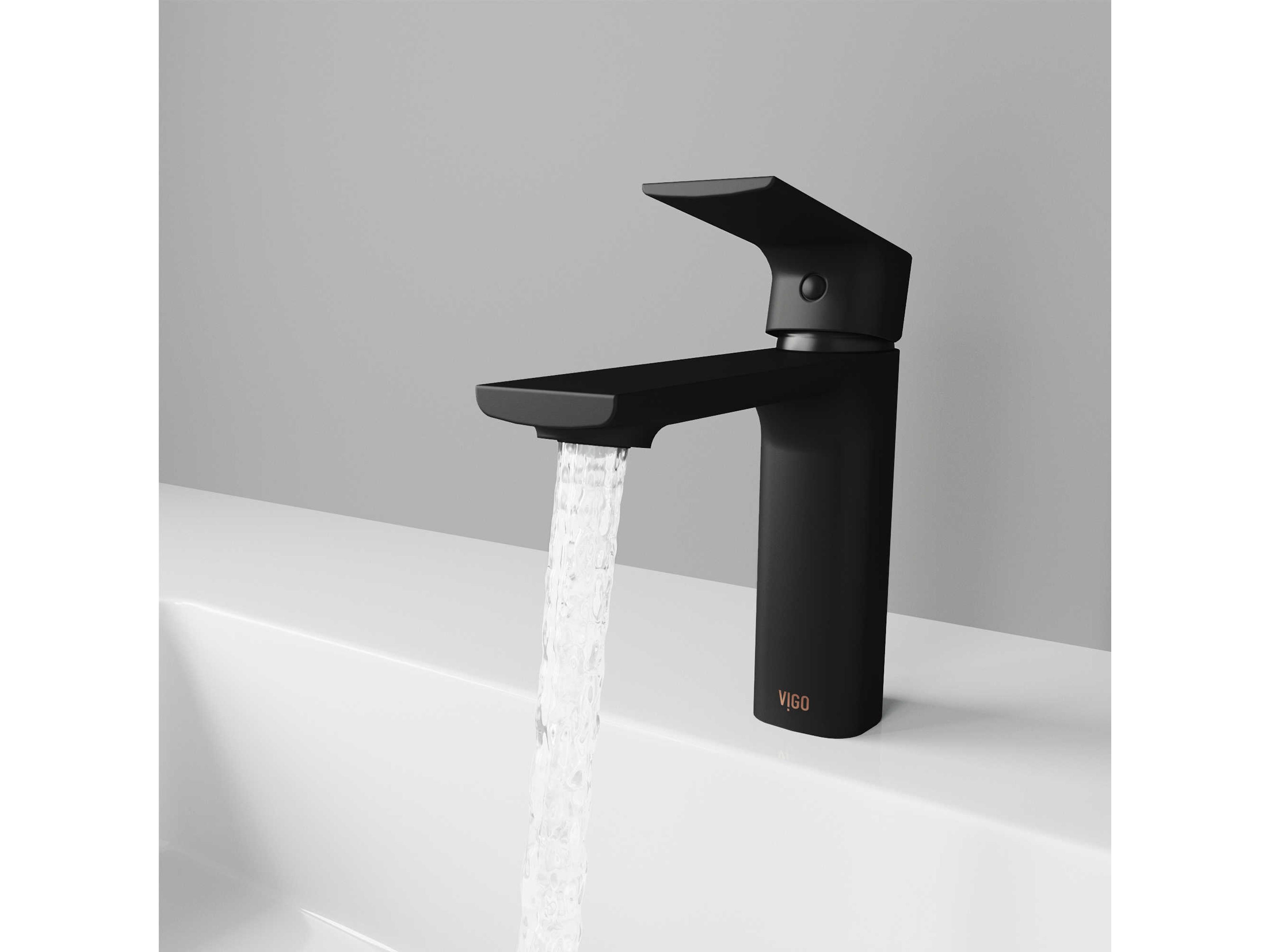 Vigo Davidson Matte Black 1-Handle Vessel Bathroom Faucet