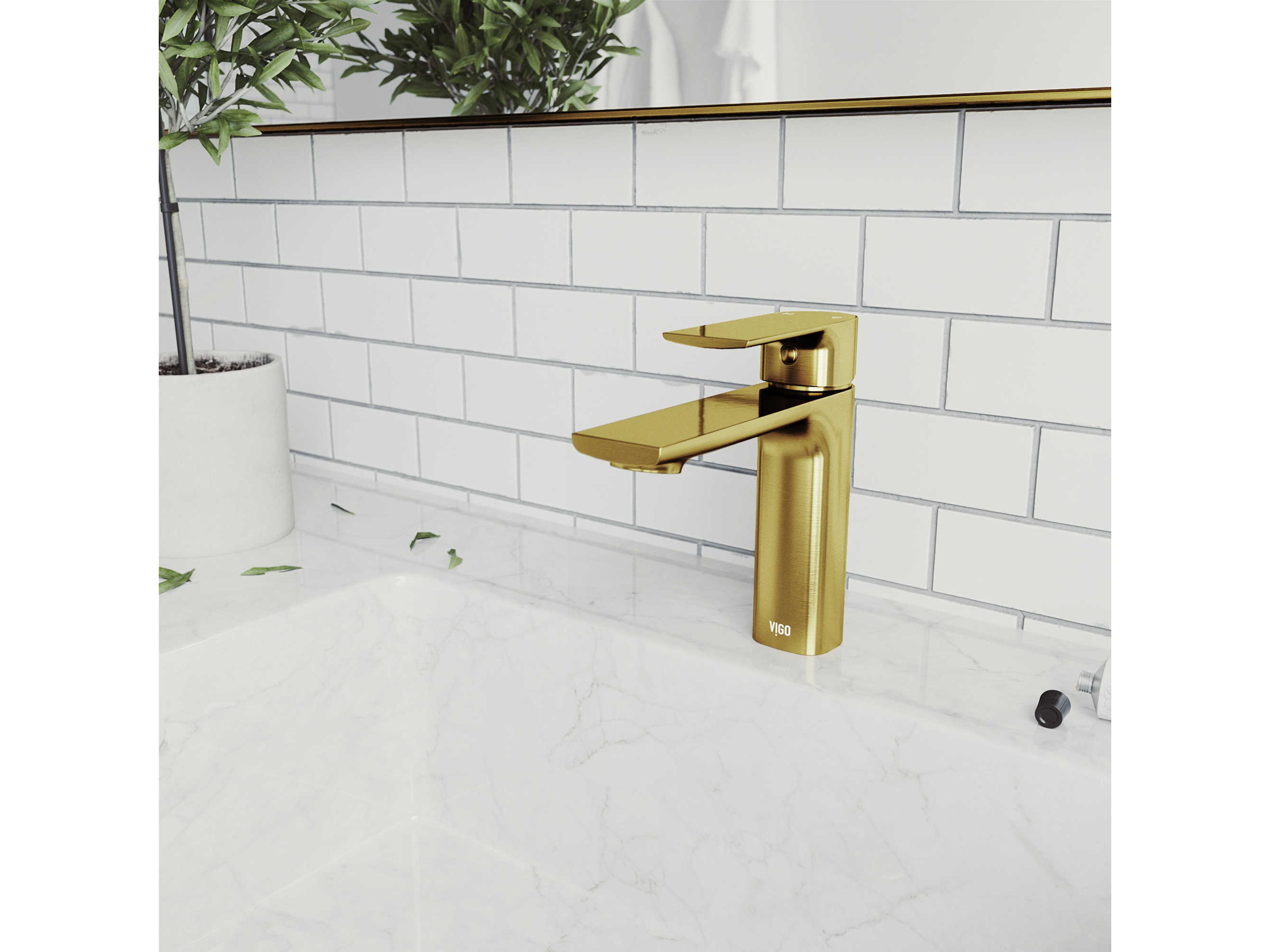 Vigo Davidson Matte Brushed Gold Bathroom Faucet
