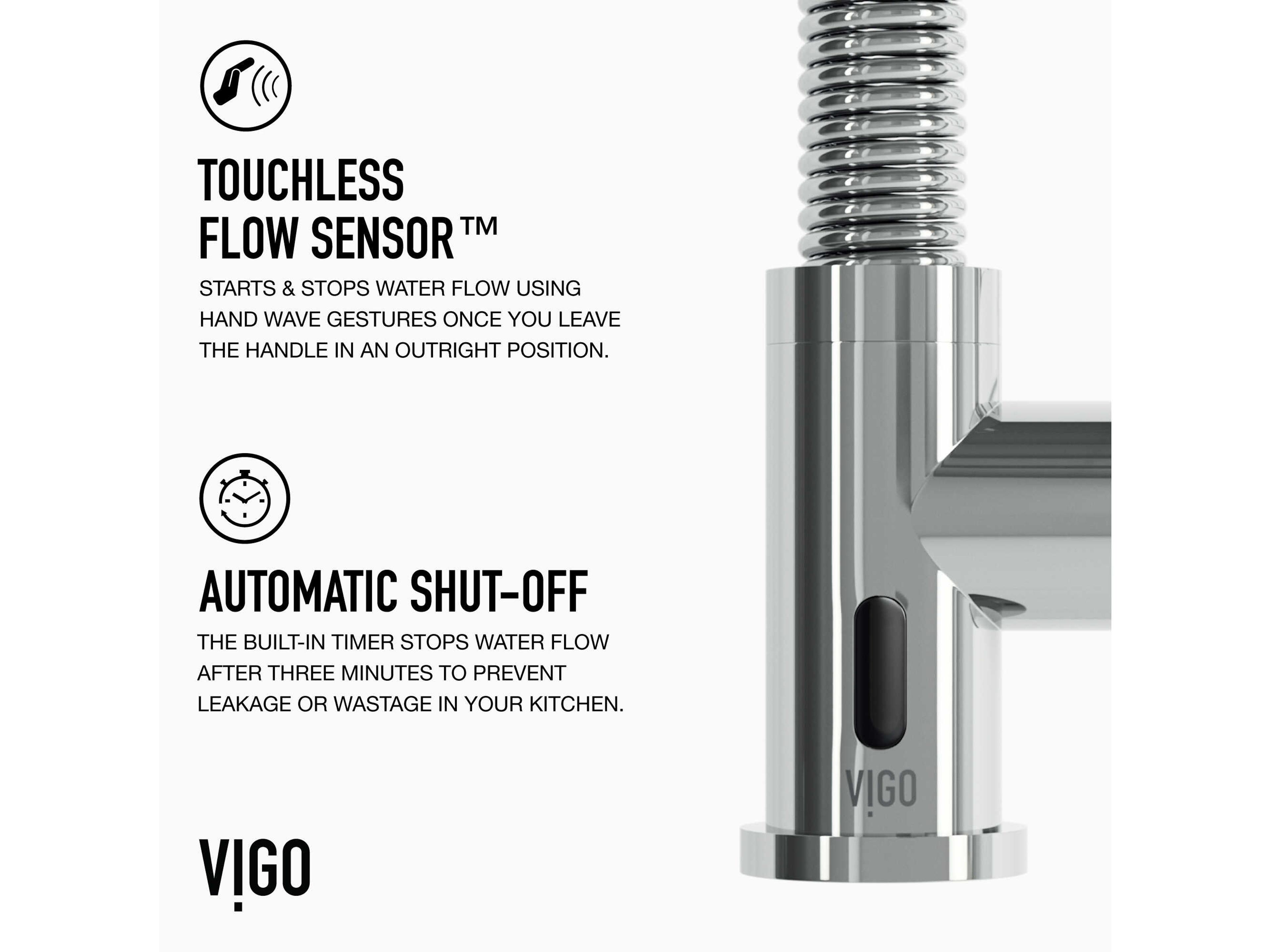 Vigo Edison Single Handle Pull-Down Sprayer Kitchen Faucet with Soap Dispenser and Touchless Sensor