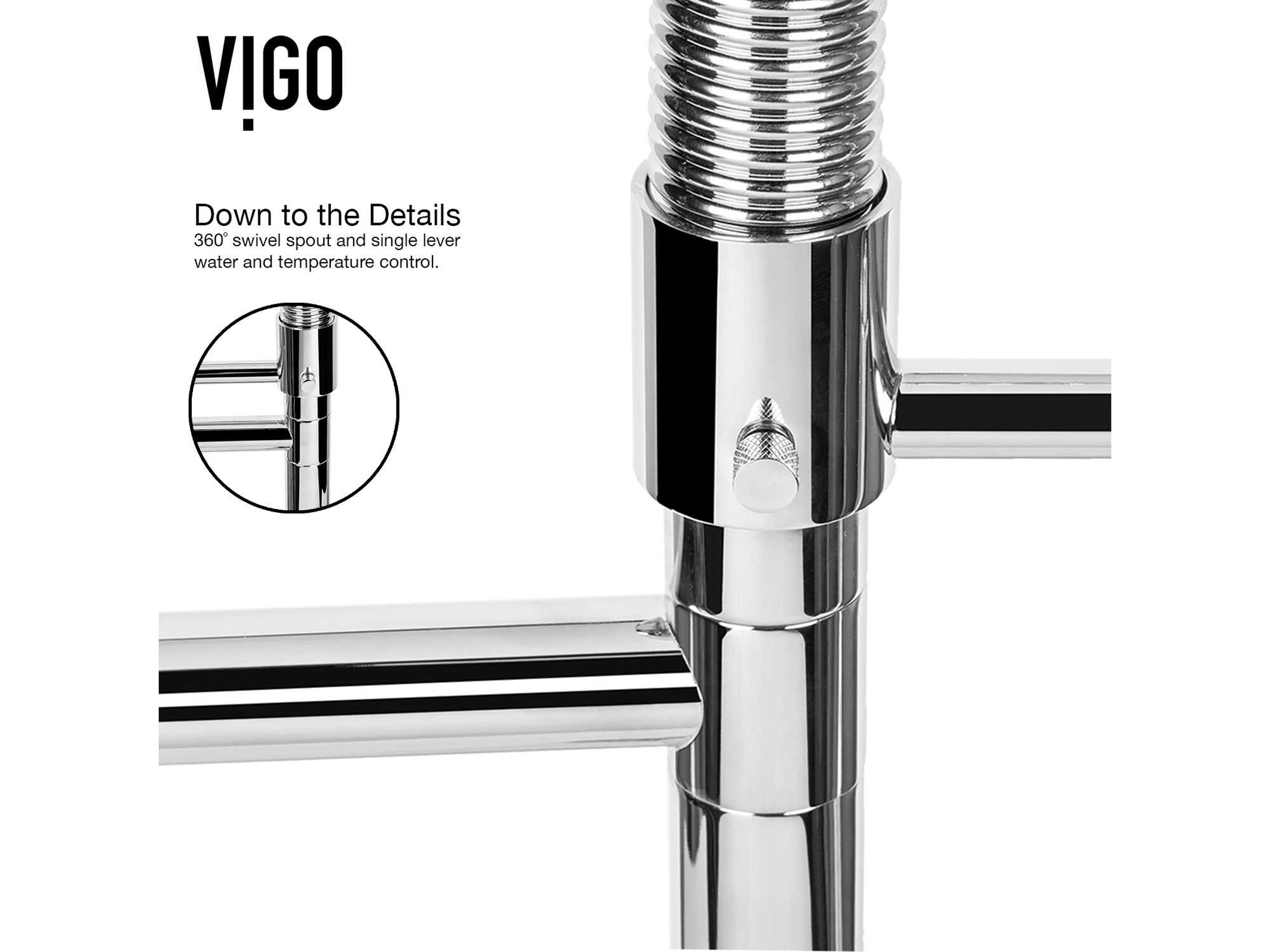 Vigo Zurich Single Handle Pull-Down Sprayer Kitchen Faucet with Soap Dispenser