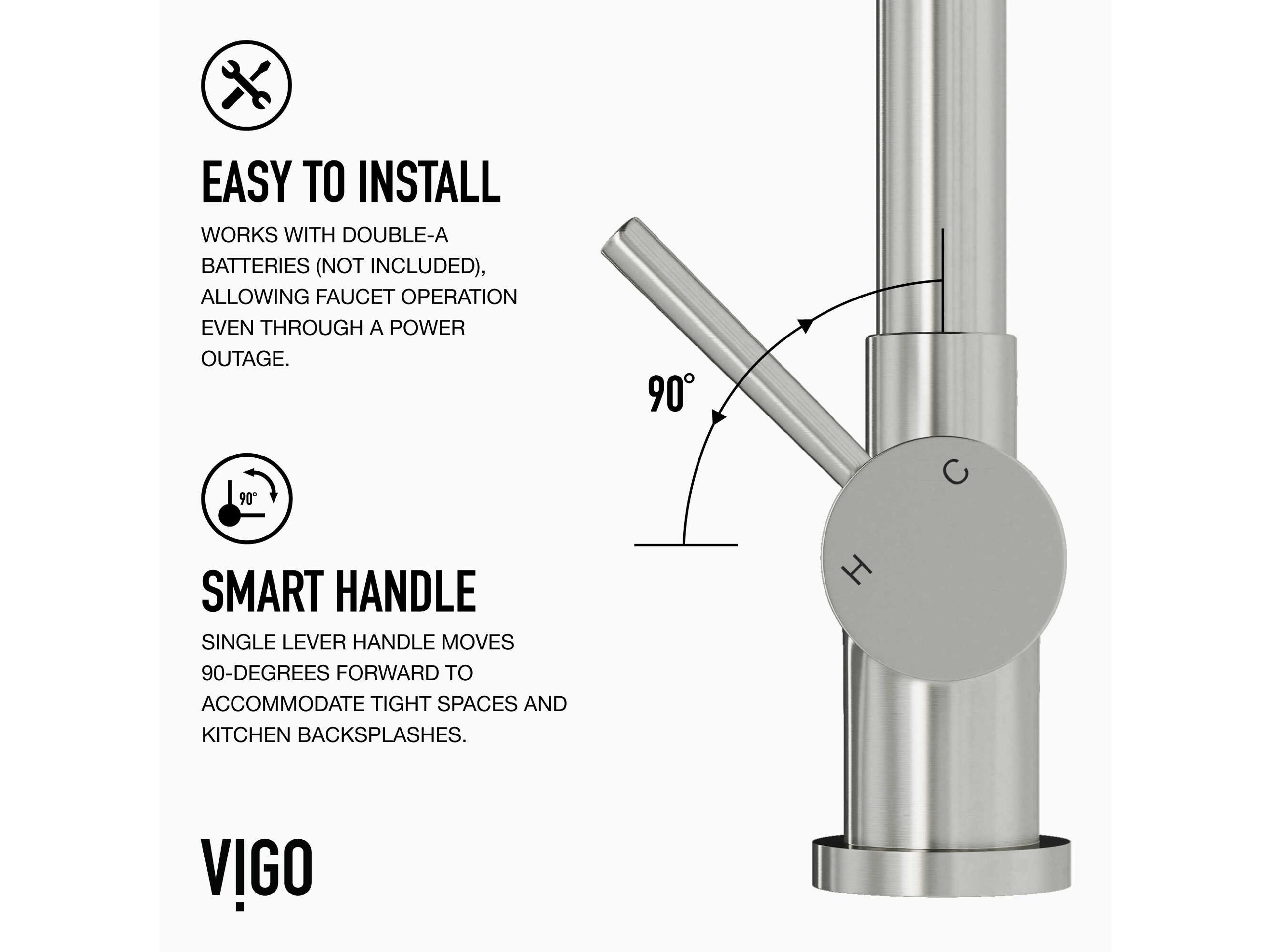 Vigo Gramercy Single-Handle Pull-Down Sprayer Kitchen Faucet with Touchless Sensor