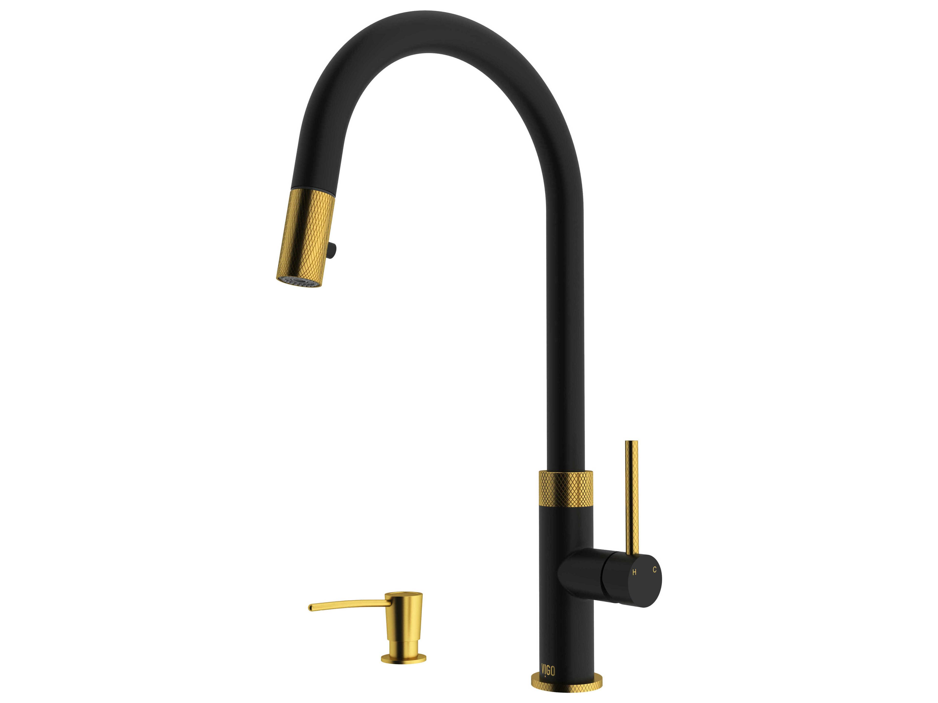 Vigo Bristol Pull-Down Sprayer Kitchen Faucet with Soap Dispenser