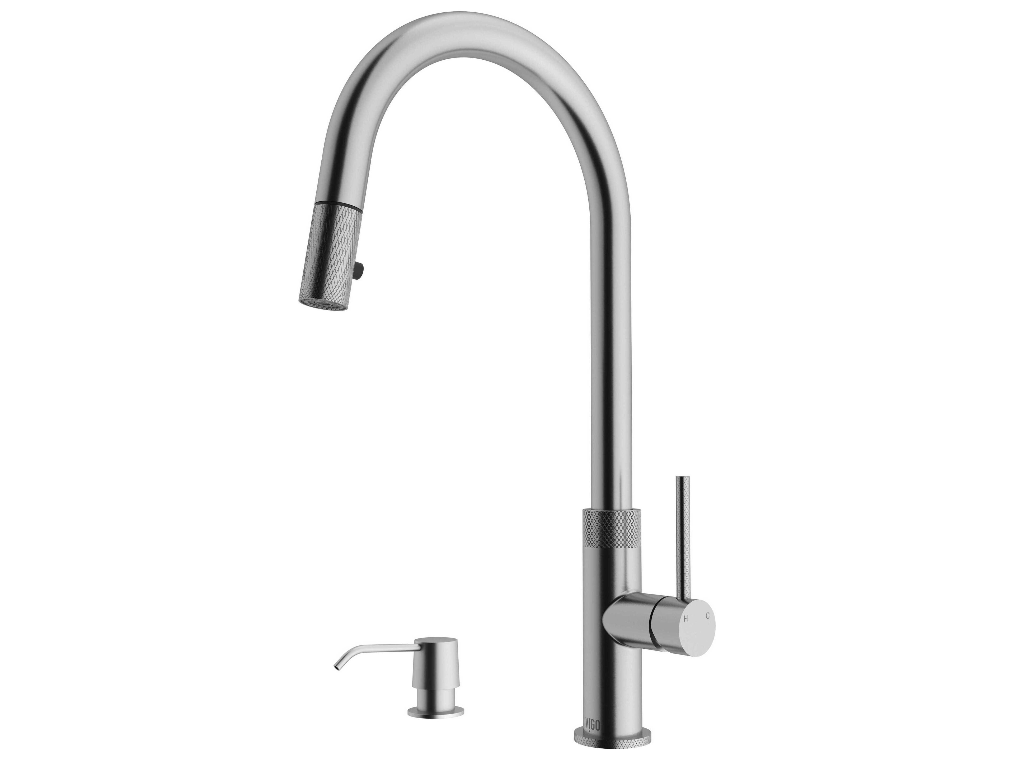 Vigo Bristol Pull-Down Sprayer Kitchen Faucet with Soap Dispenser