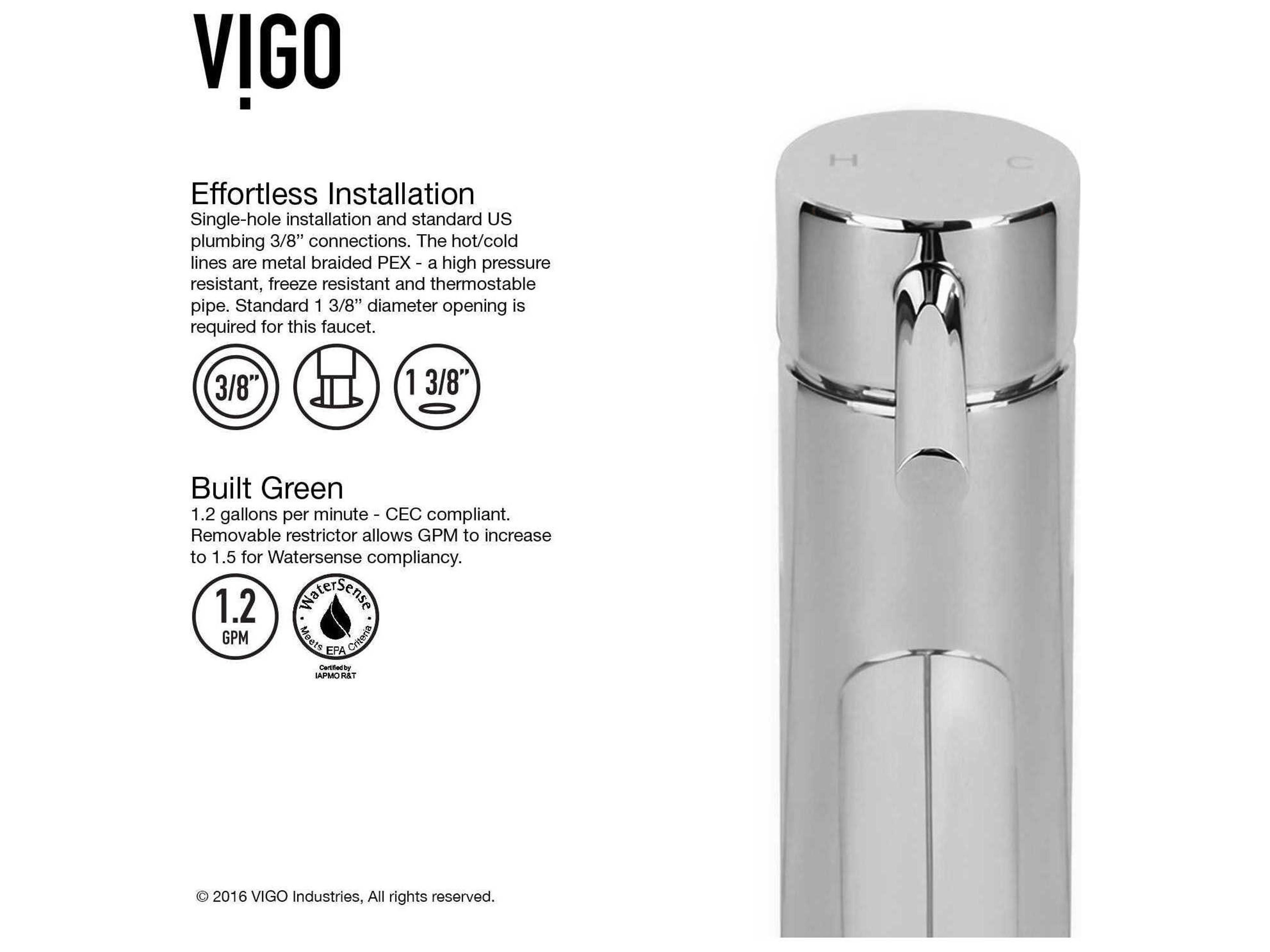 Vigo Dior Chrome 1-Handle Vessel Bathroom Faucet