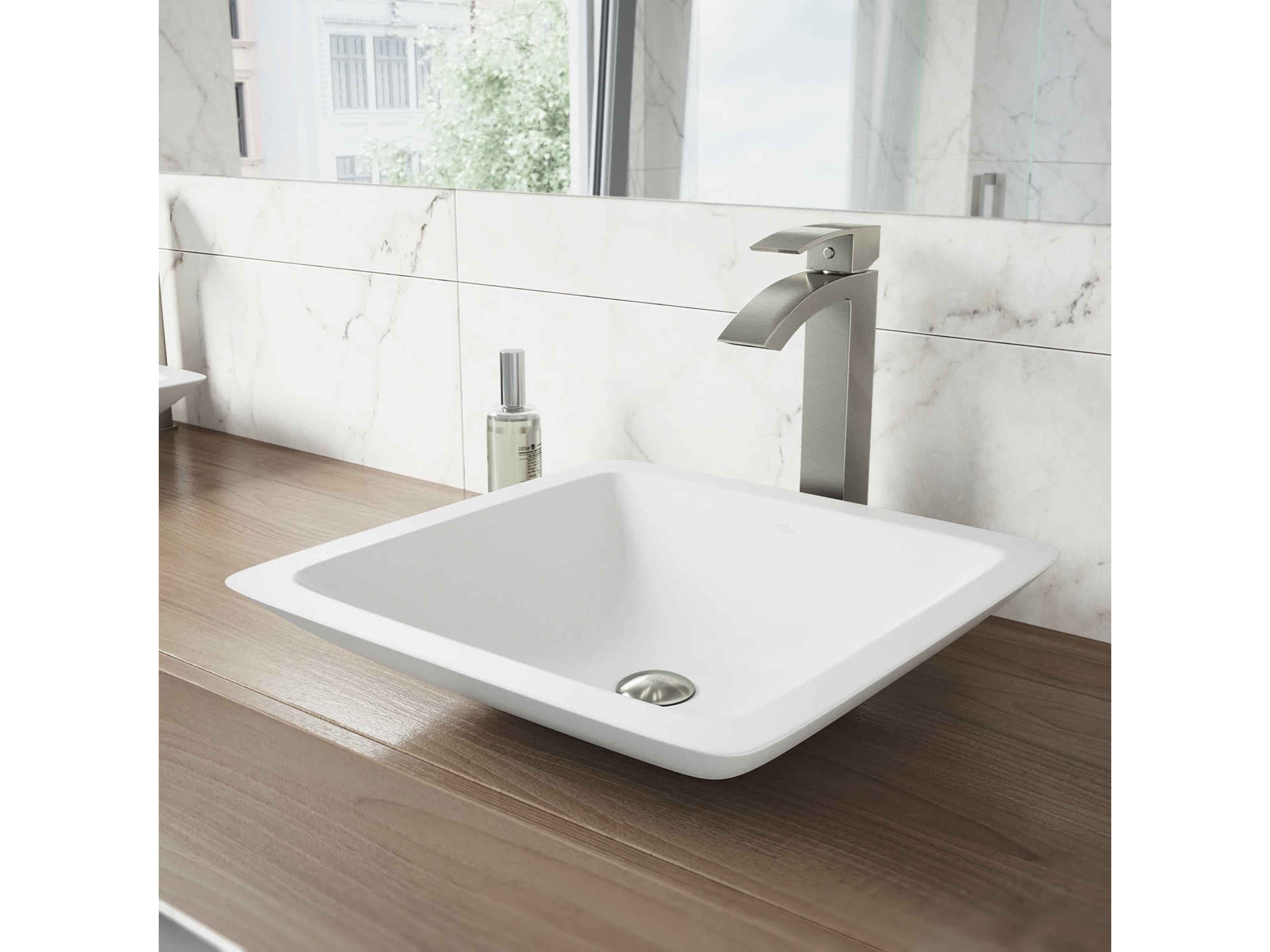 Vigo Duris Brushed Nickel 1-Handle Vessel Waterfall Bathroom Faucet