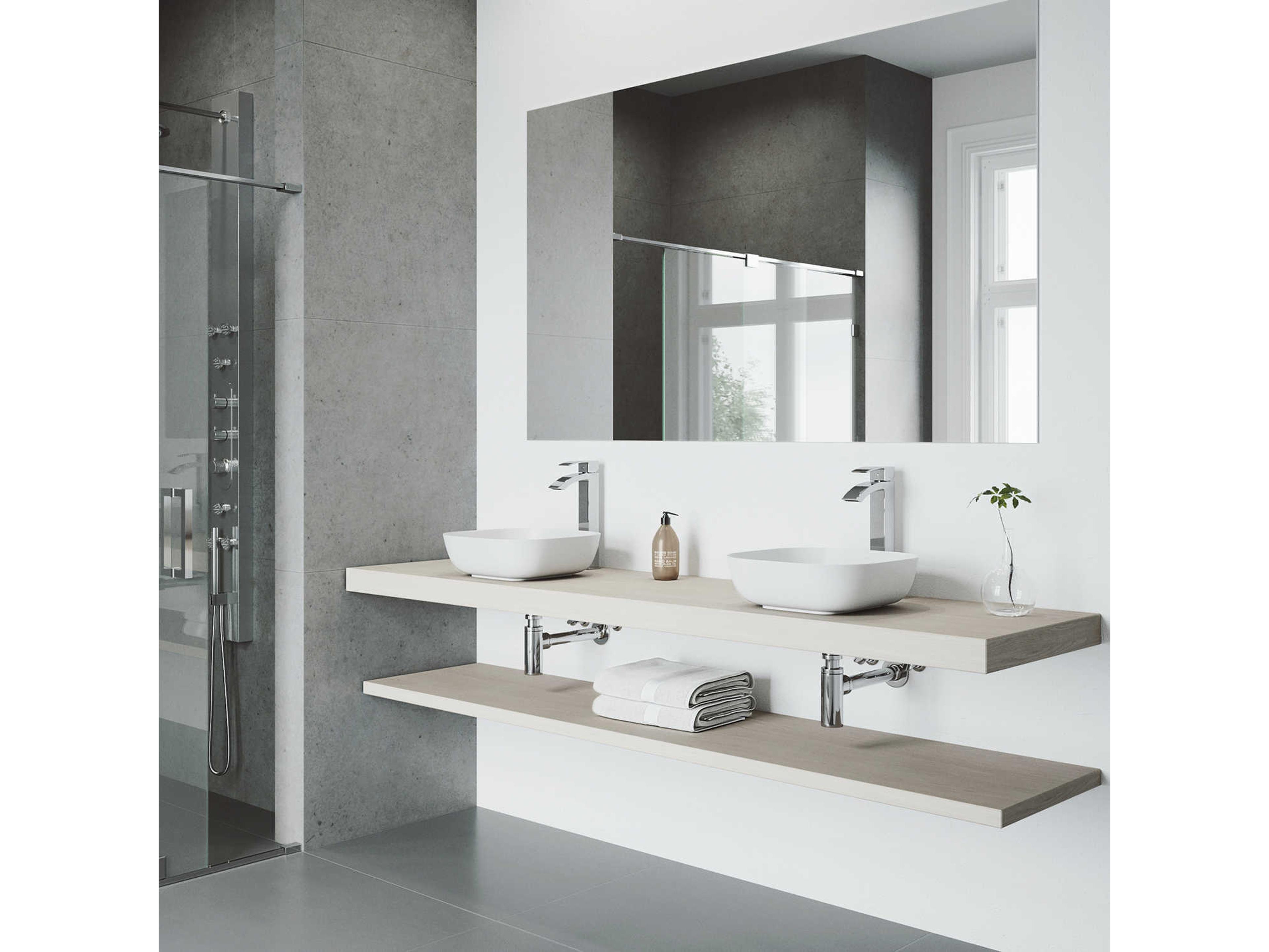 Vigo Duris Chrome 1-Handle Vessel Waterfall Bathroom Faucet