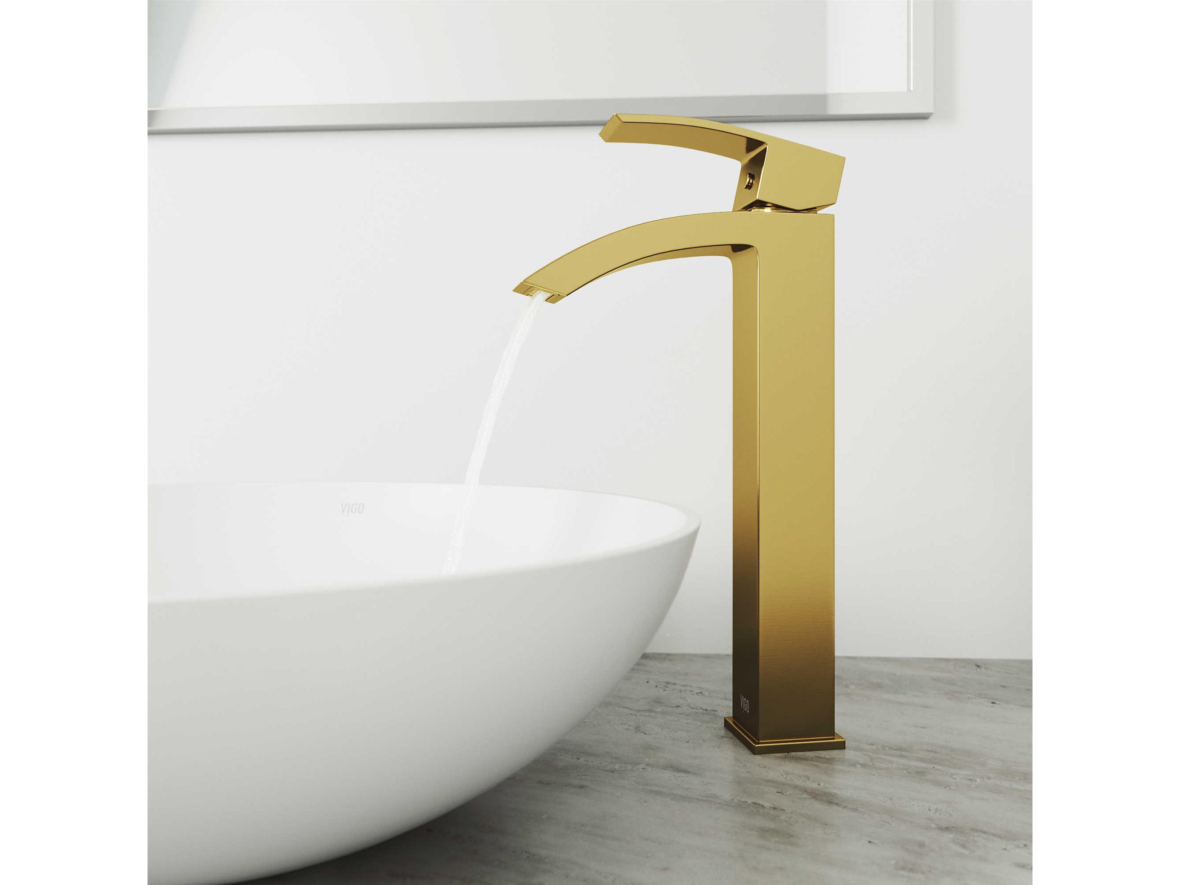 Vigo Duris Matte Brushed Gold Single-Handle Duris Vessel Bathroom Faucet