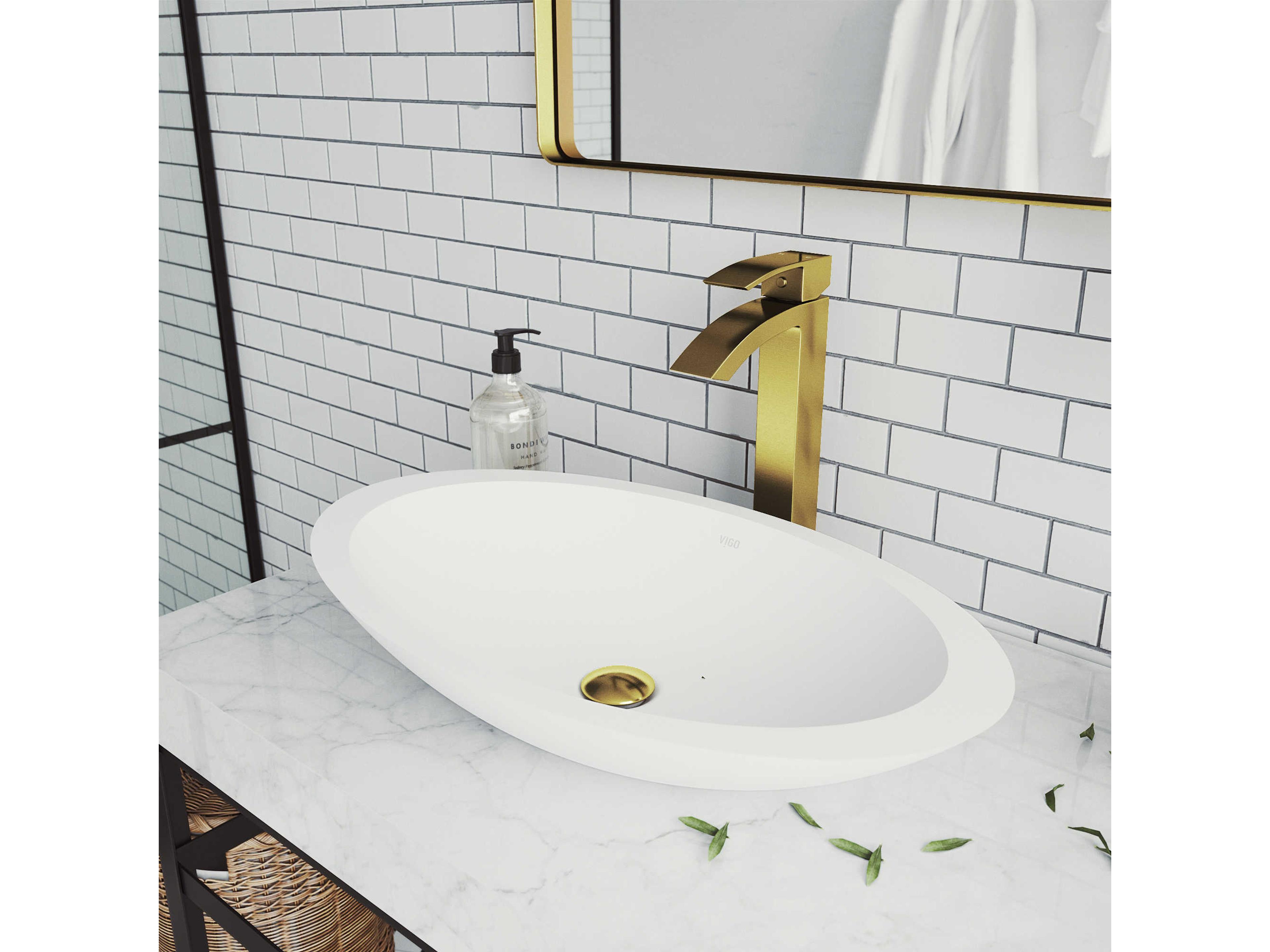 Vigo Duris Matte Brushed Gold Single-Handle Duris Vessel Bathroom Faucet