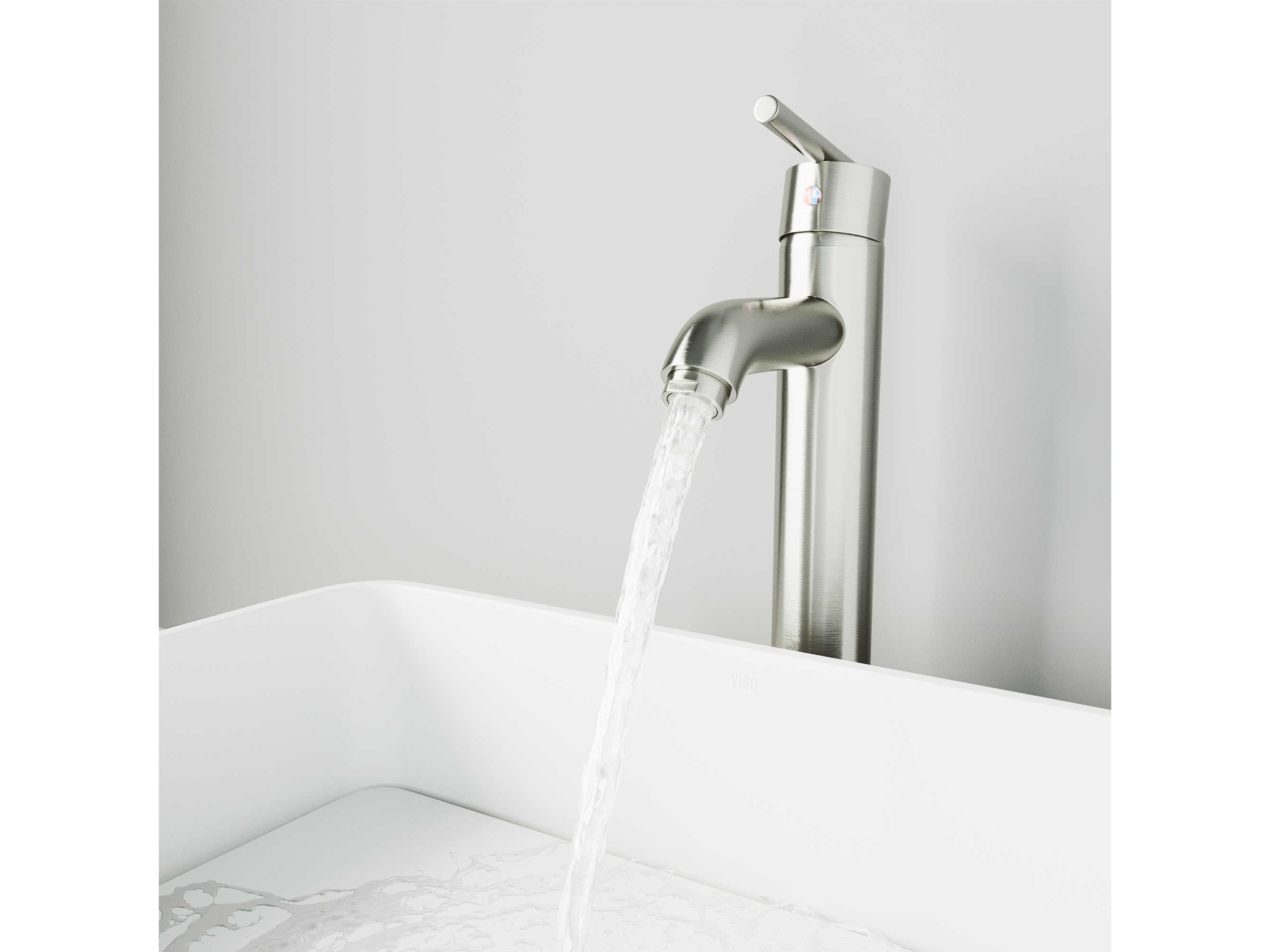 Vigo Seville Brushed Nickel 1-Handle Vessel Bathroom Faucet