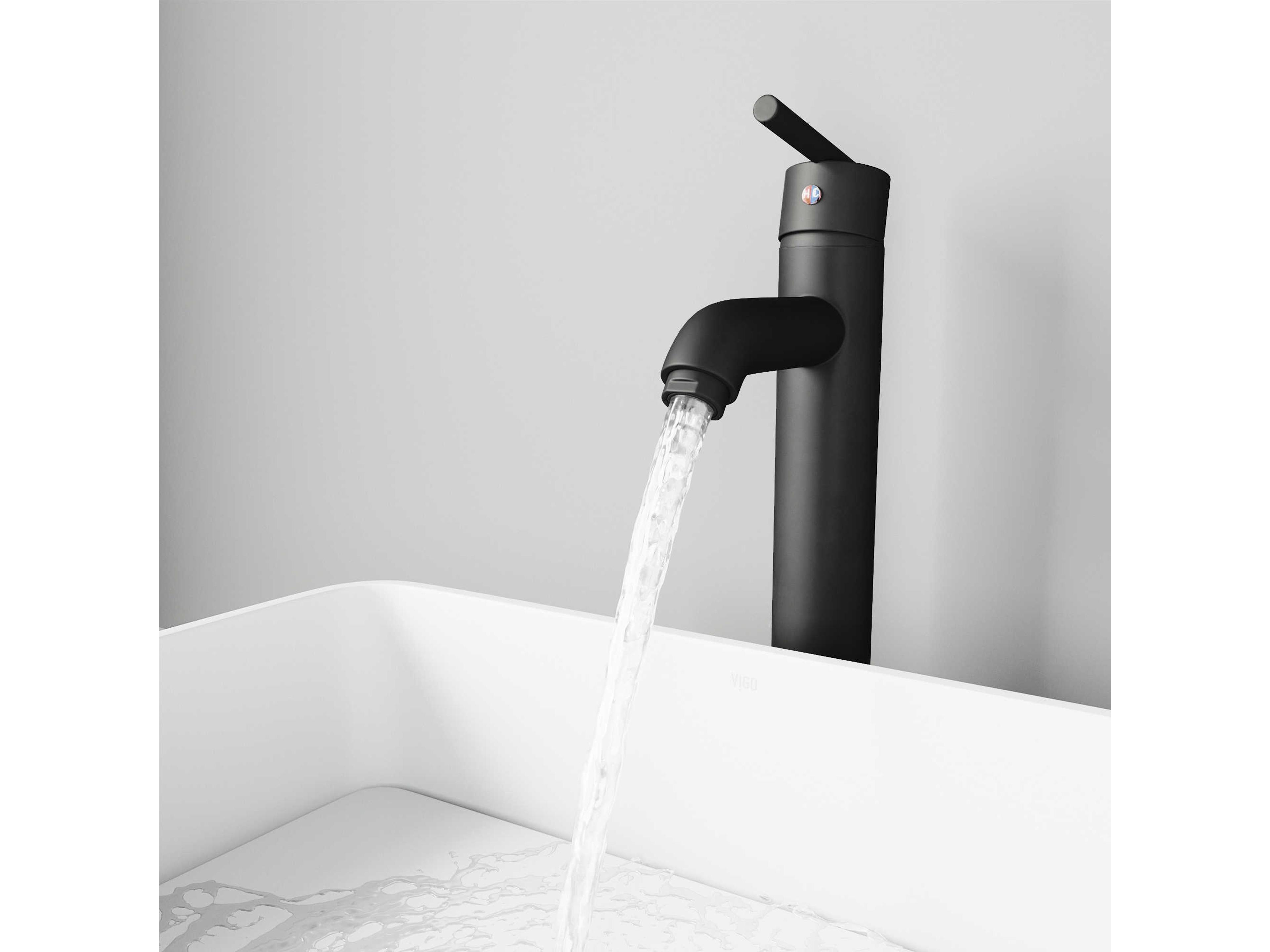 Vigo Seville Matte Black 1-Handle Vessel Bathroom Faucet