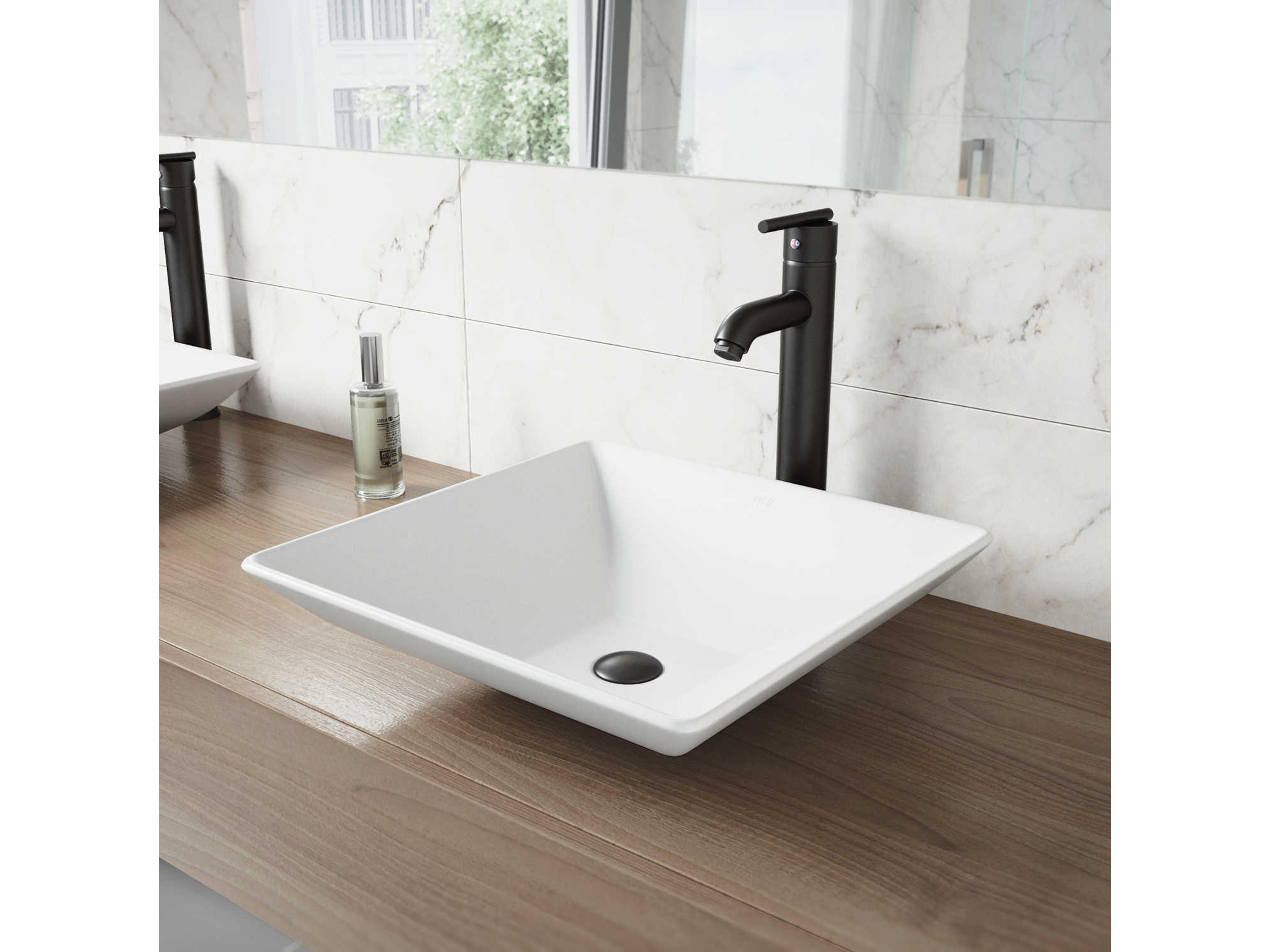 Vigo Seville Matte Black 1-Handle Vessel Bathroom Faucet