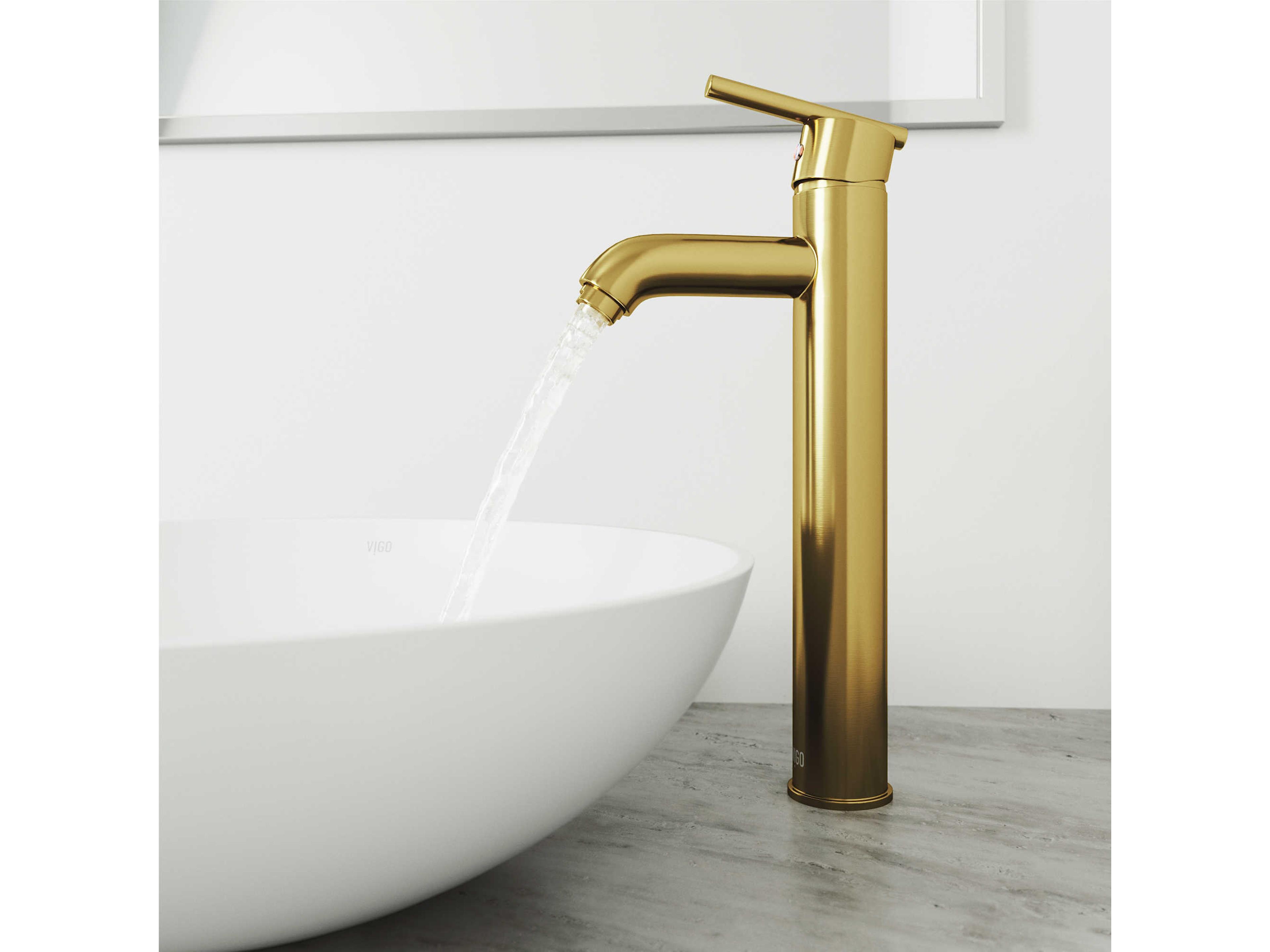 Vigo Seville Matte Brushed Gold Vessel Bathroom Faucet