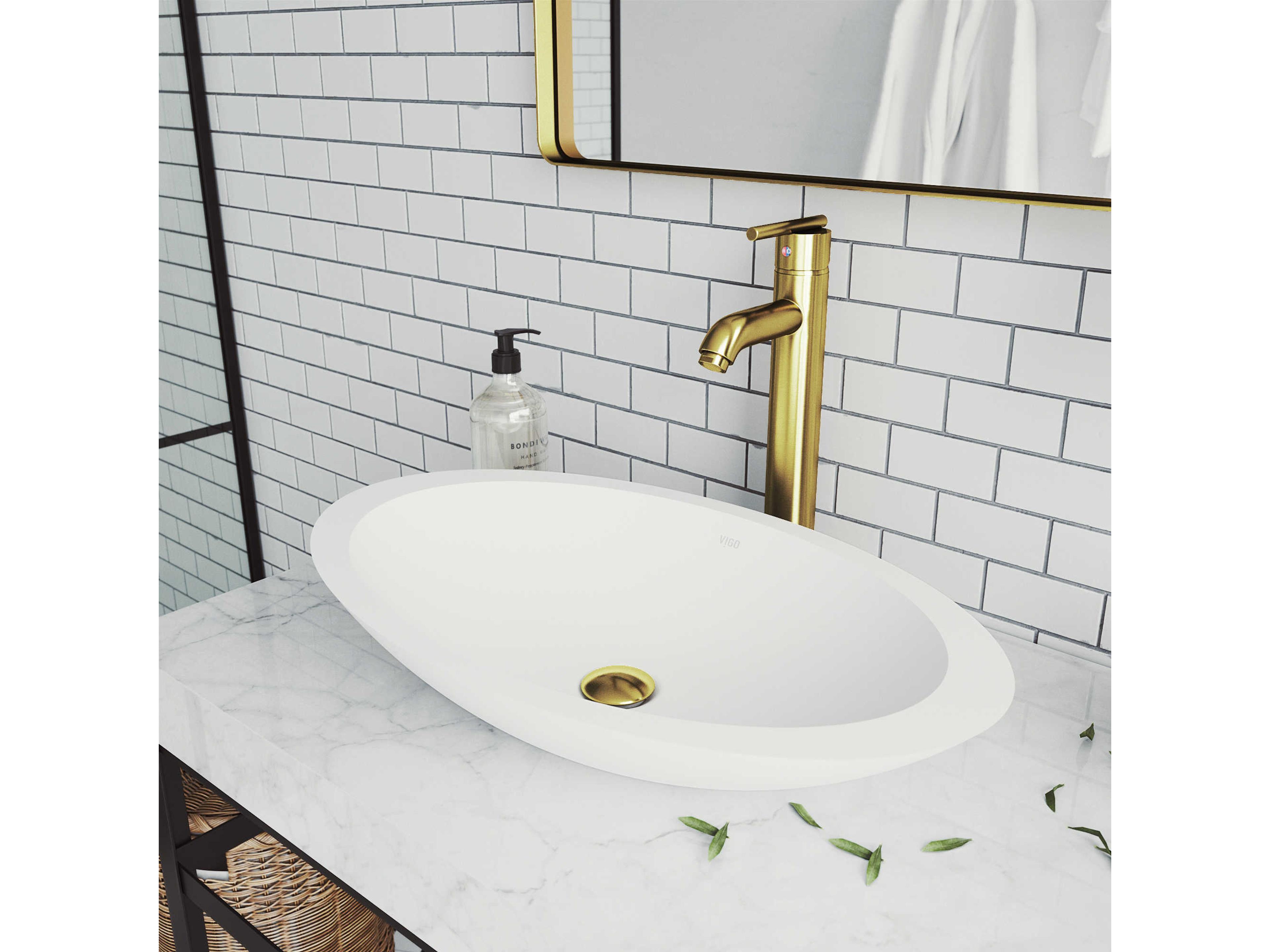 Vigo Seville Matte Brushed Gold Vessel Bathroom Faucet