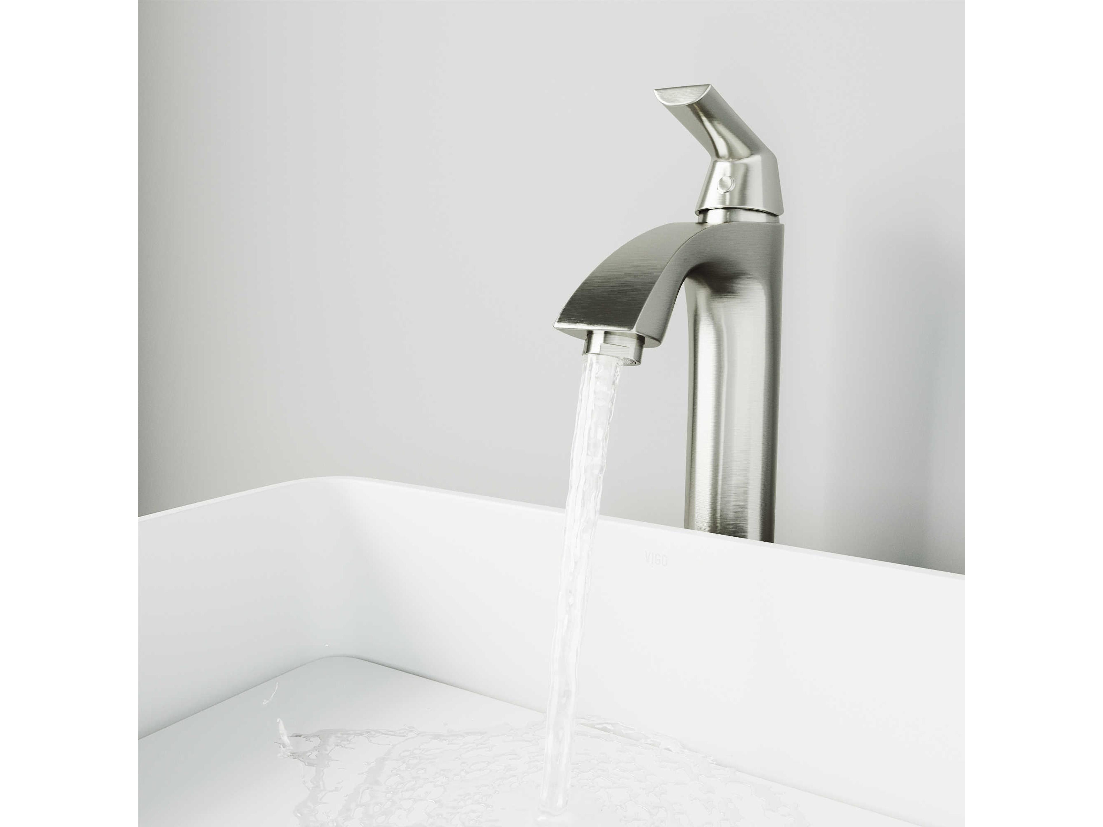 Vigo Linus Brushed Nickel 1-Handle Vessel Bathroom Faucet