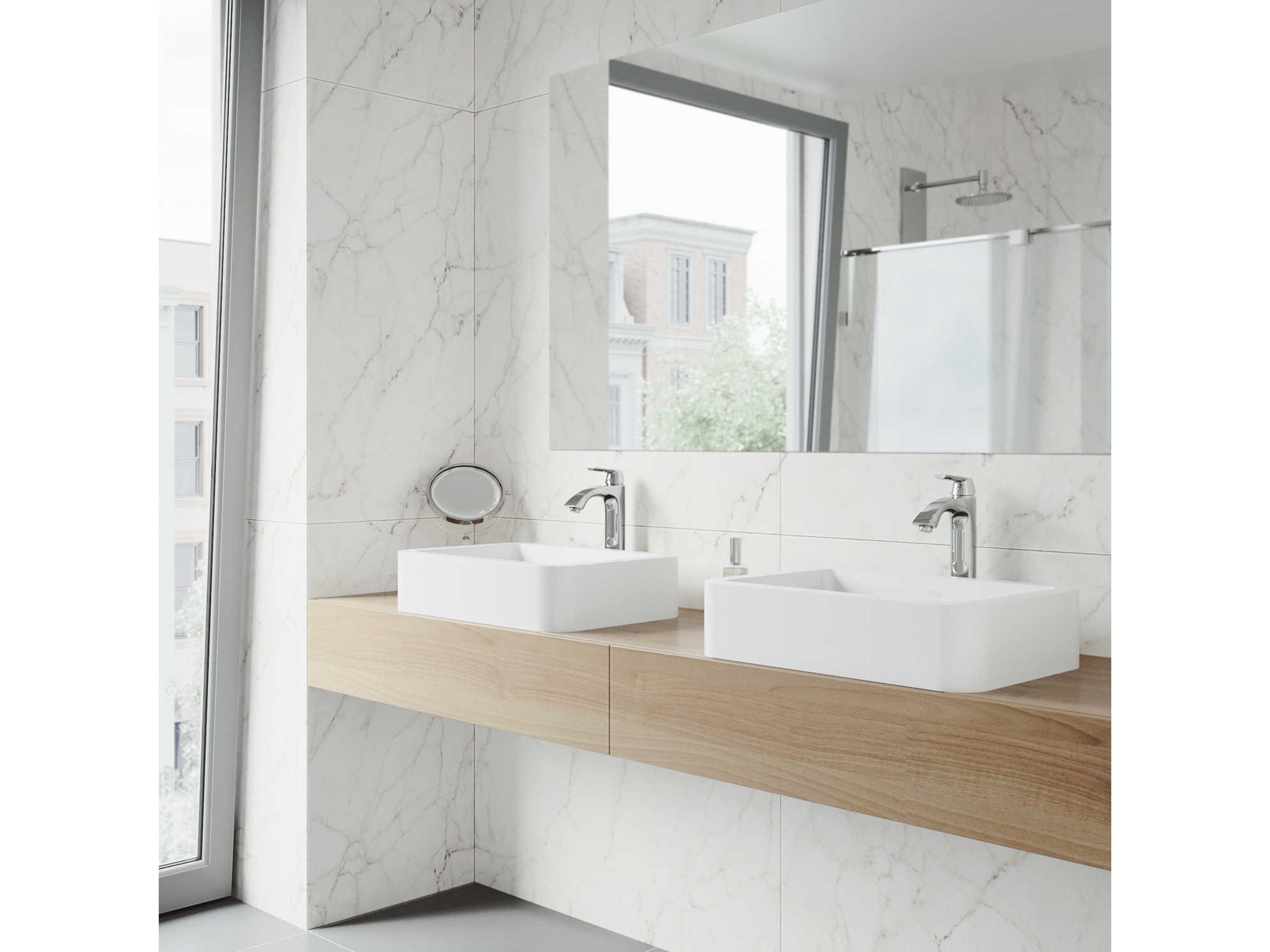 Vigo Linus Chrome 1-Handle Vessel Bathroom Faucet