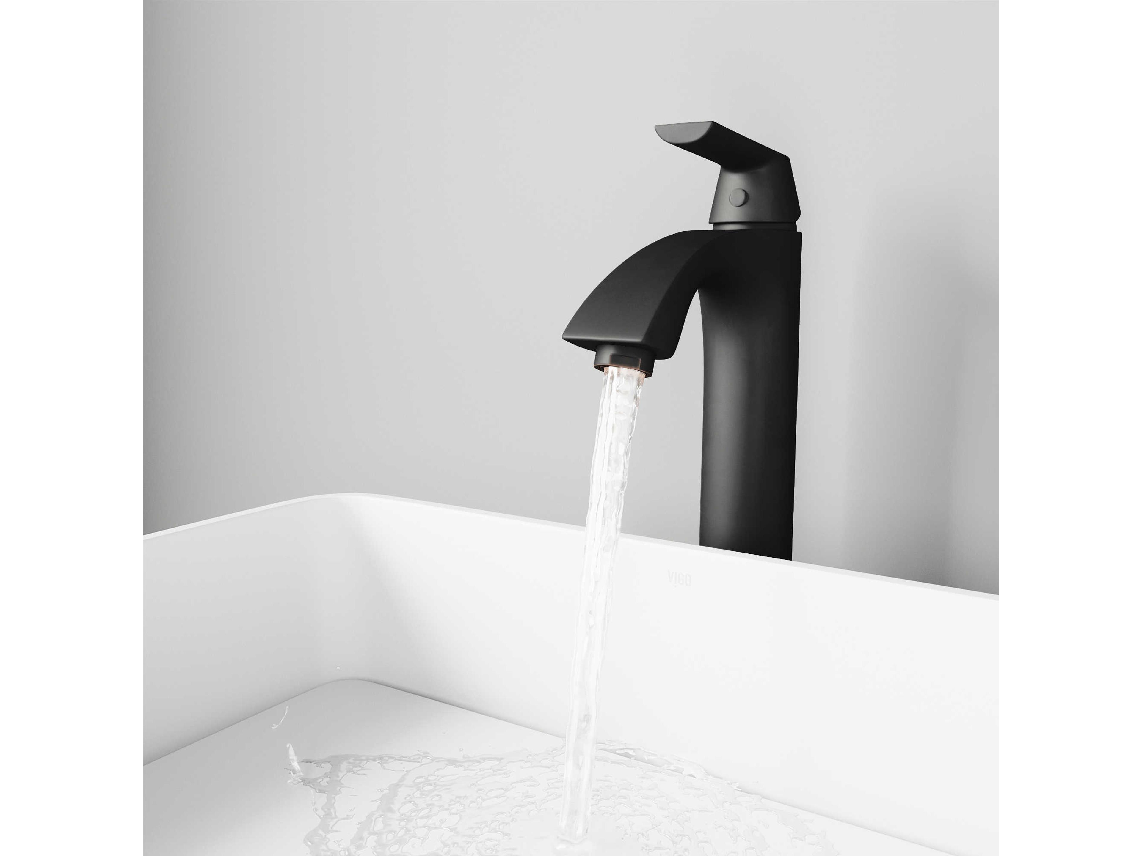 Vigo Linus Matte Black 1-Handle Vessel Bathroom Faucet