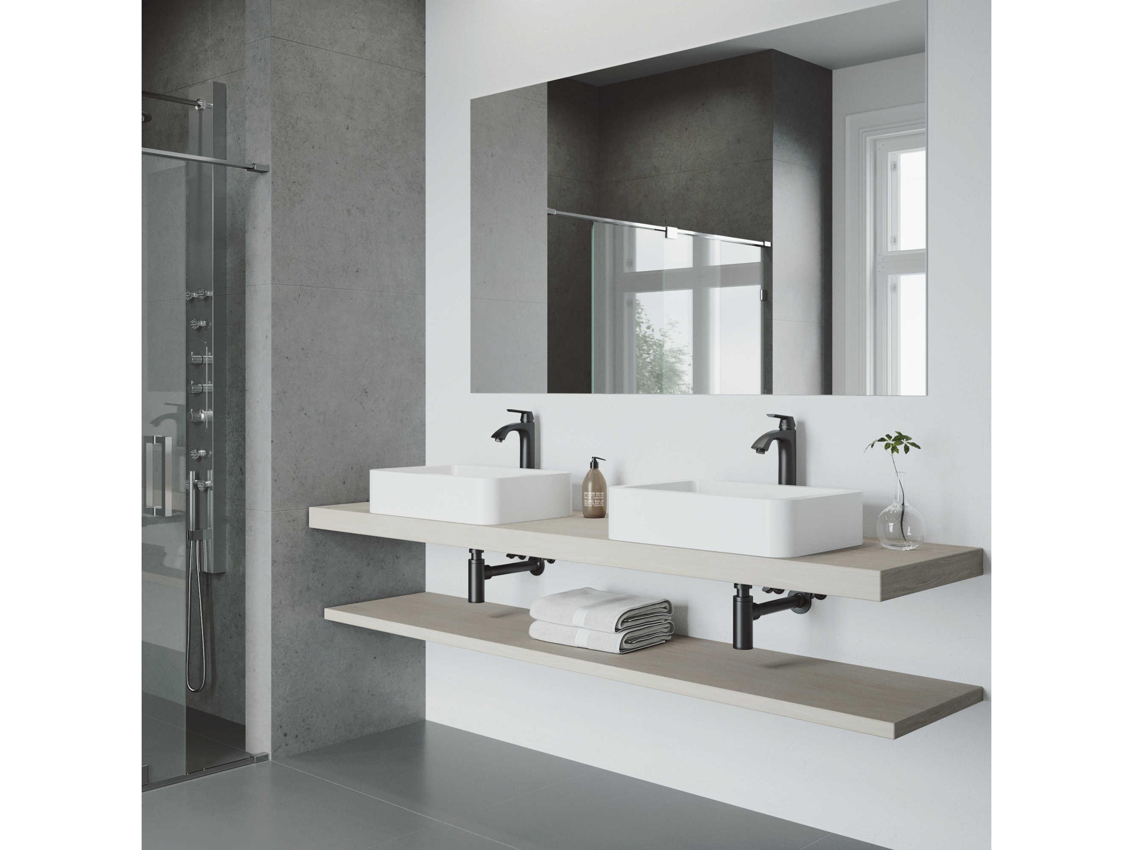 Vigo Linus Matte Black 1-Handle Vessel Bathroom Faucet