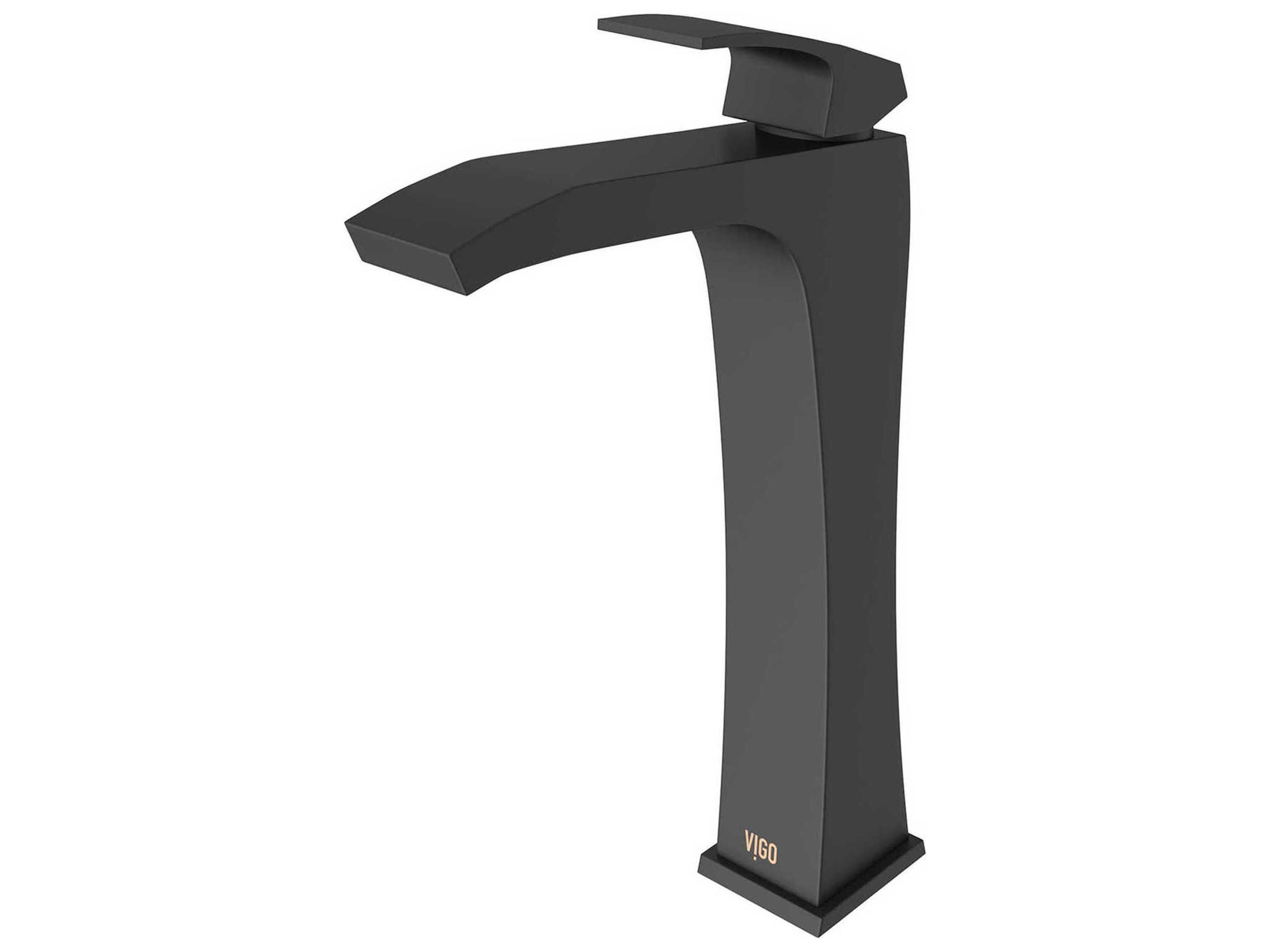 Blackstonian Matte Black 1-Handle Waterfall Vessel Bathroom Faucet
