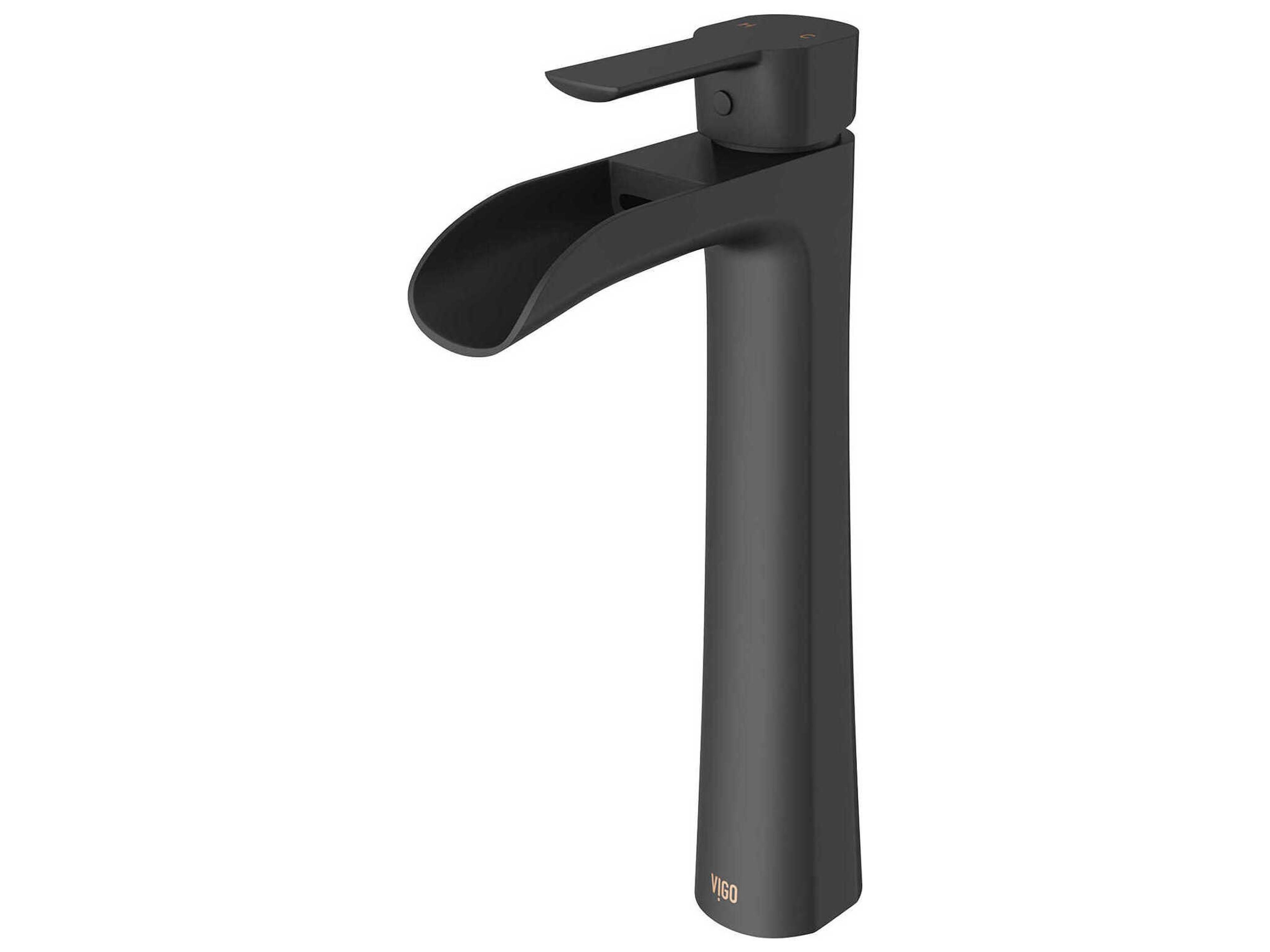 Niko Matte Black 1-Handle Waterfall Vessel Bathroom Faucet