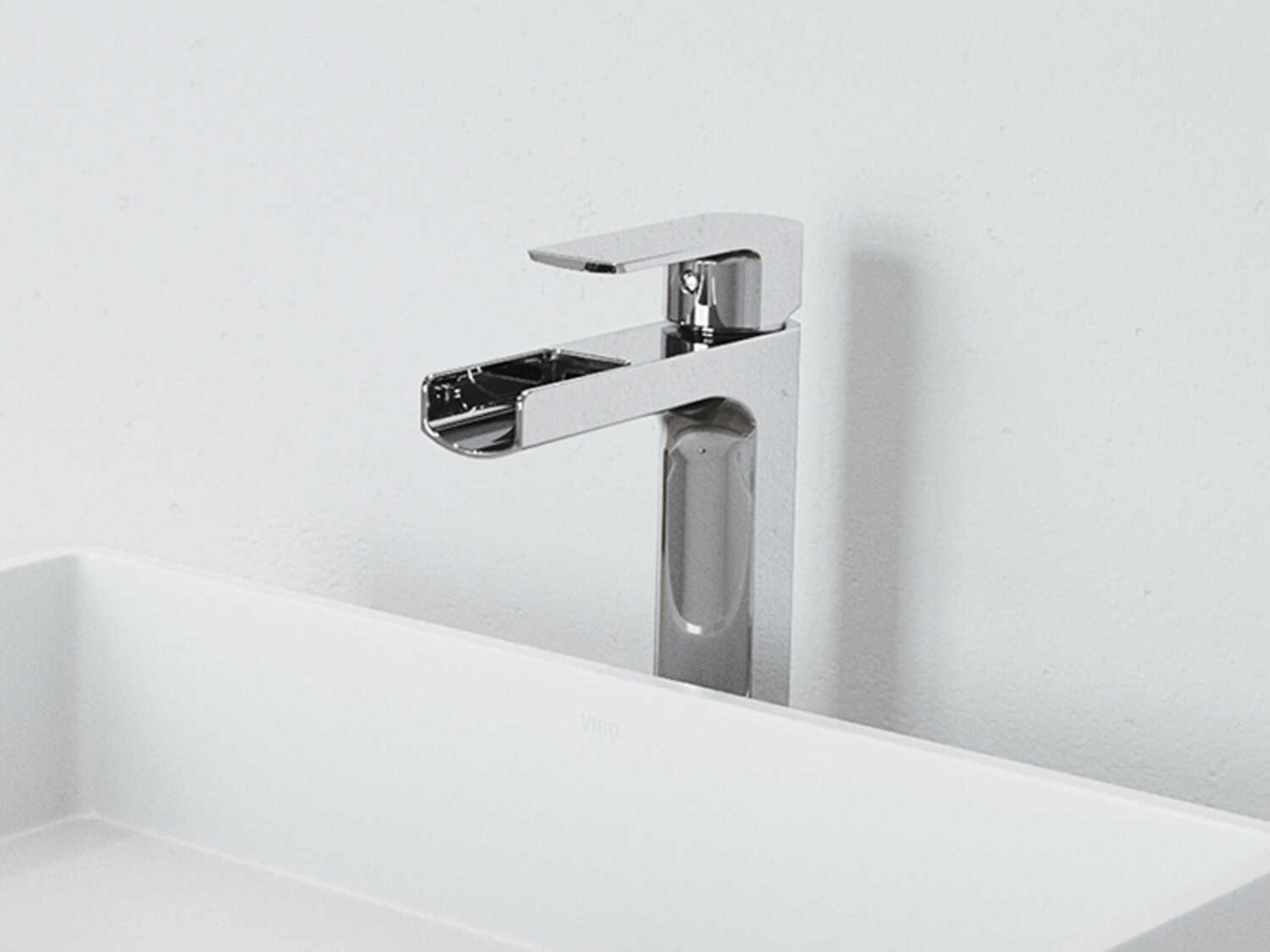 Vigo Amada Chrome 1-Handle Waterfall Vessel Bathroom Faucet