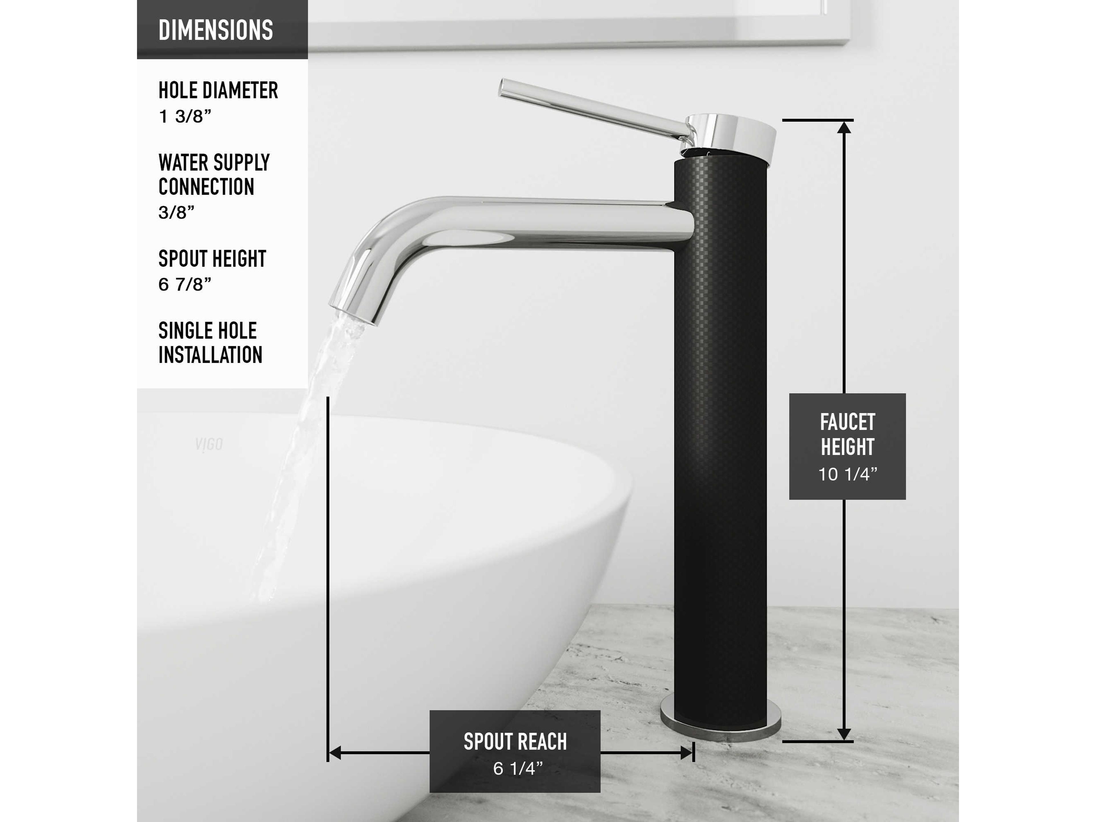 Vigo Lexington Chrome 1-Handle Vessel Bathroom Faucet