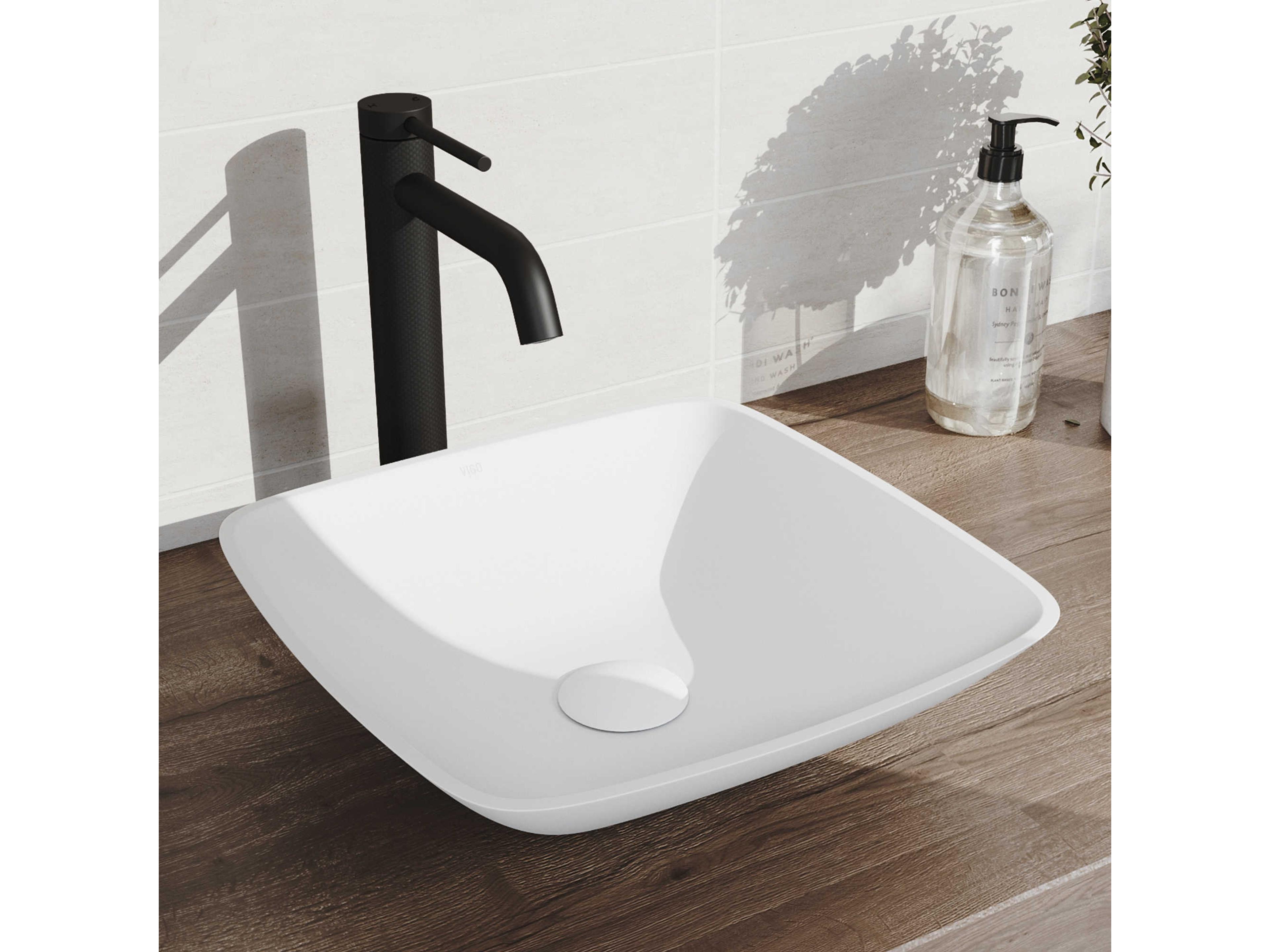 Vigo Lexington Matte Black 1-Handle Vessel Bathroom Faucet