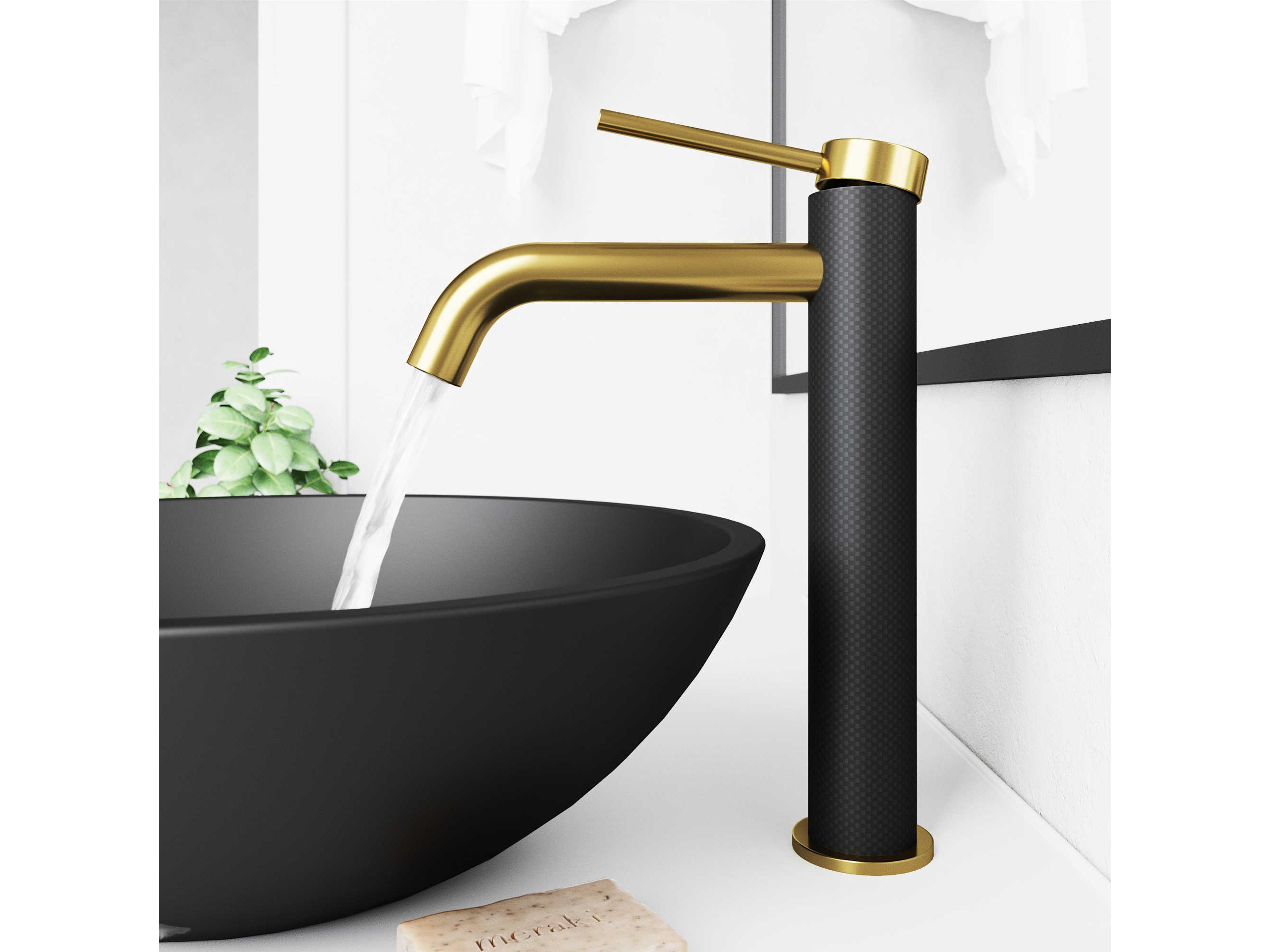 Vigo Lexington Matte Gold / Matte Black Vessel Bathroom Faucet
