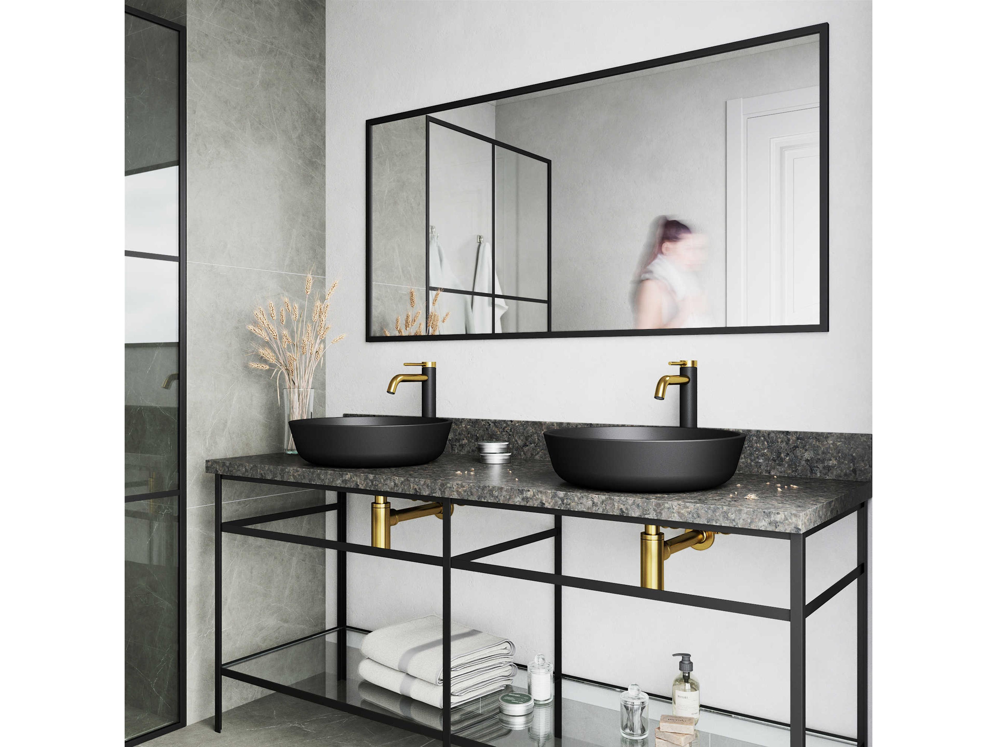 Vigo Lexington Matte Gold / Matte Black Vessel Bathroom Faucet