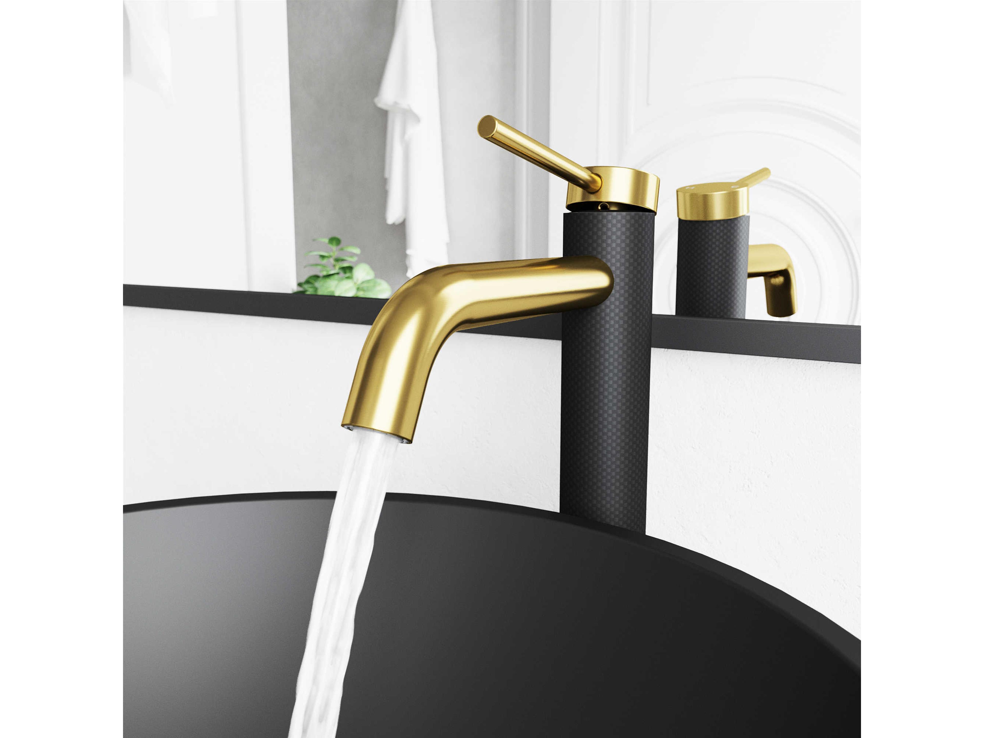 Vigo Lexington Matte Gold / Matte Black Vessel Bathroom Faucet