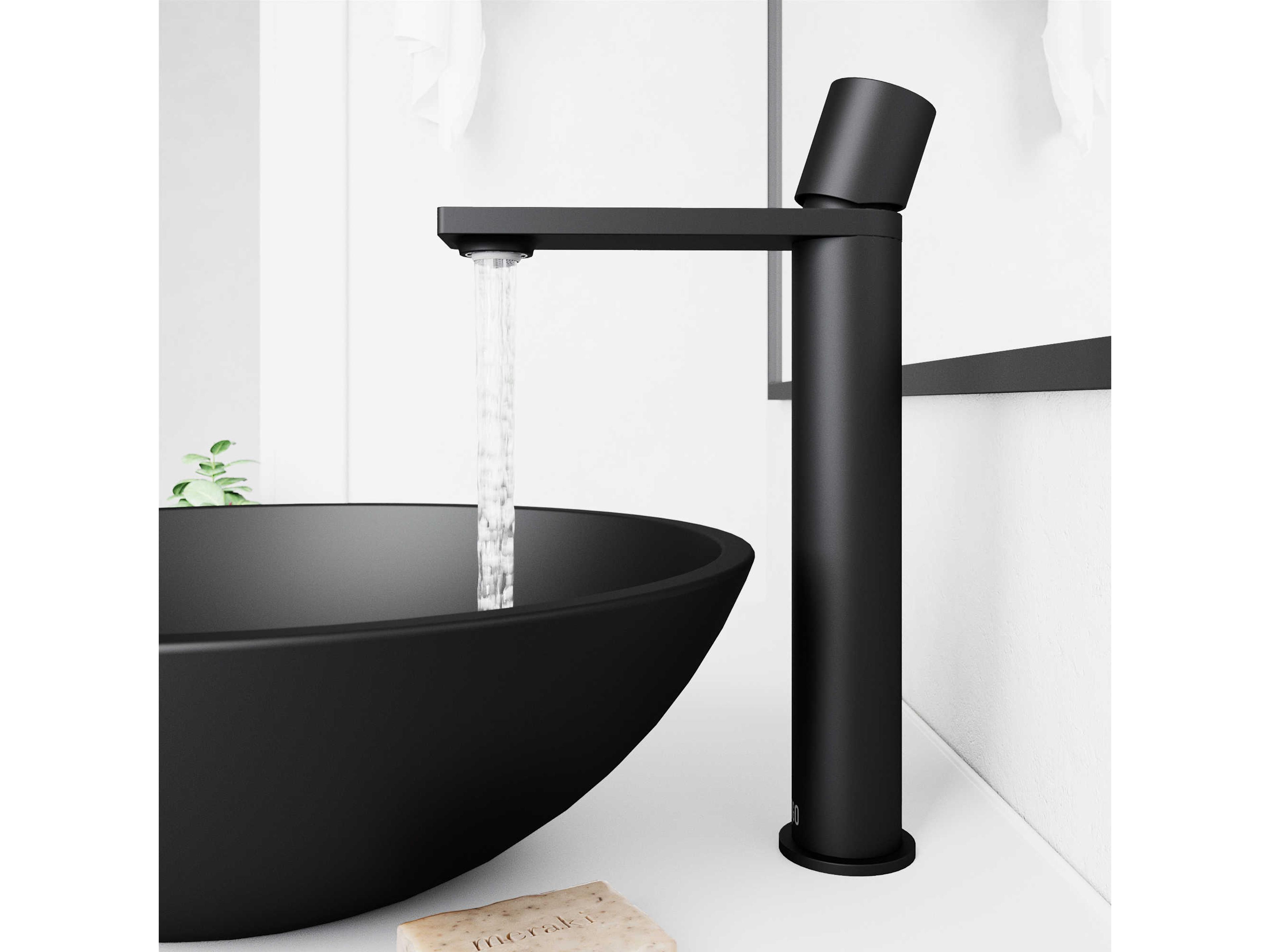 Vigo Gotham Matte Black 1-Handle Vessel Bathroom Faucet