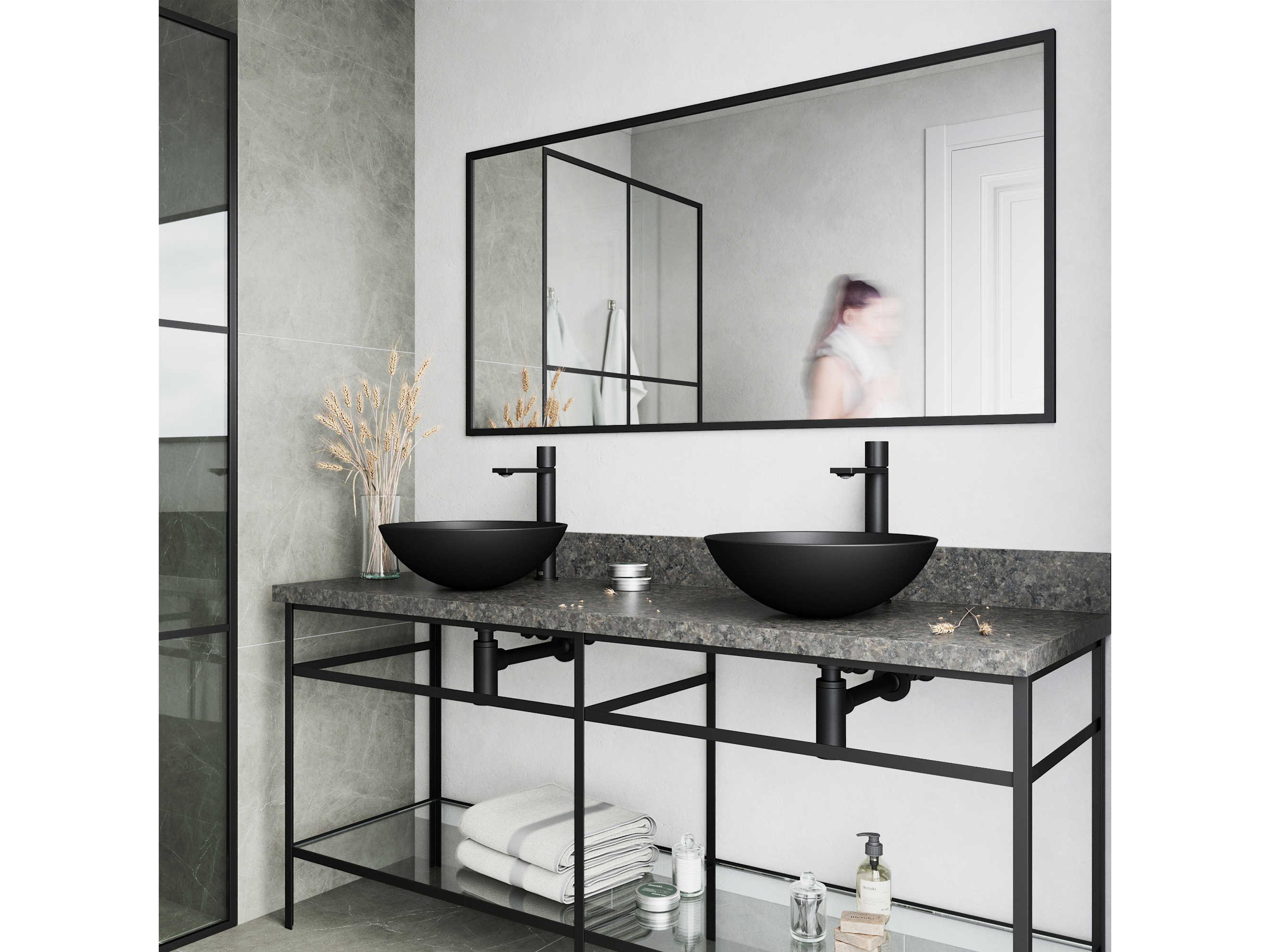 Vigo Gotham Matte Black 1-Handle Vessel Bathroom Faucet