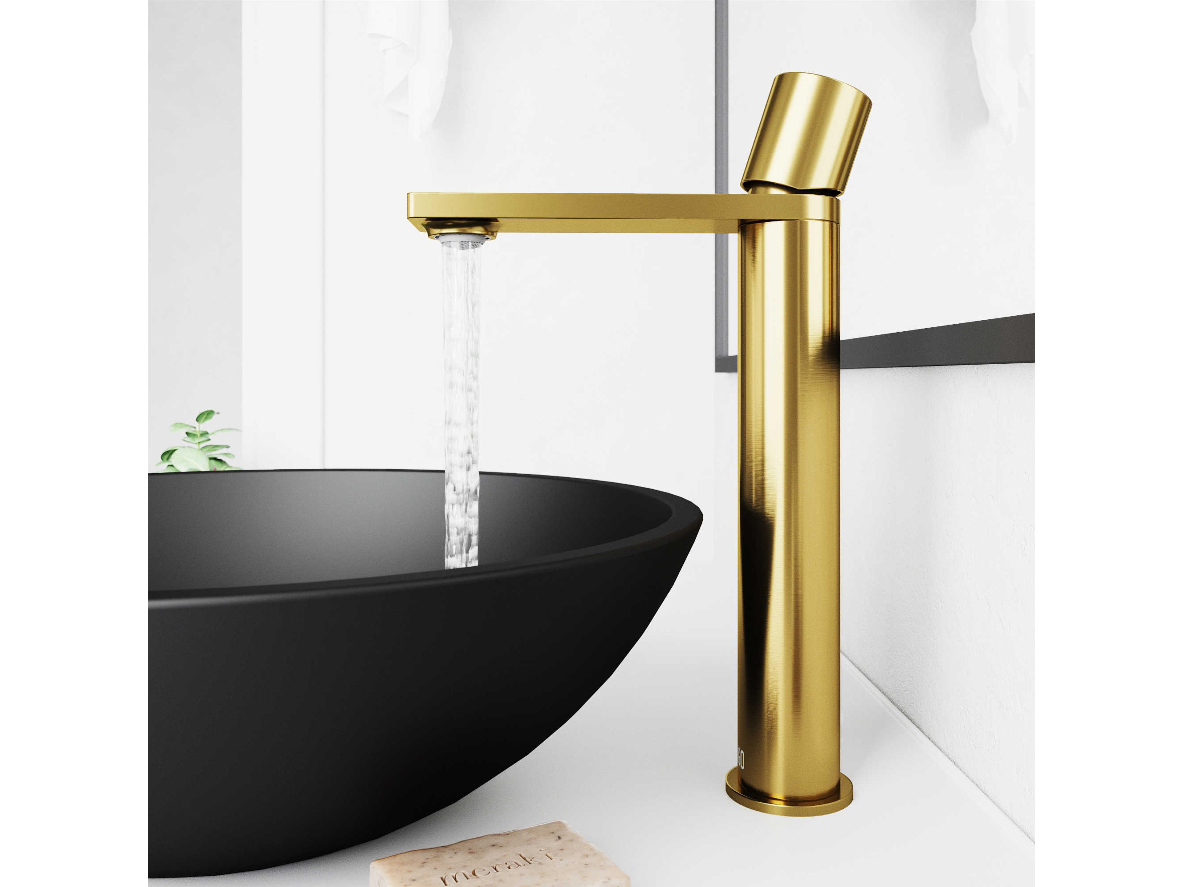Vigo Gotham Matte Brushed Gold 1-Handle Vessel Bathroom Faucet