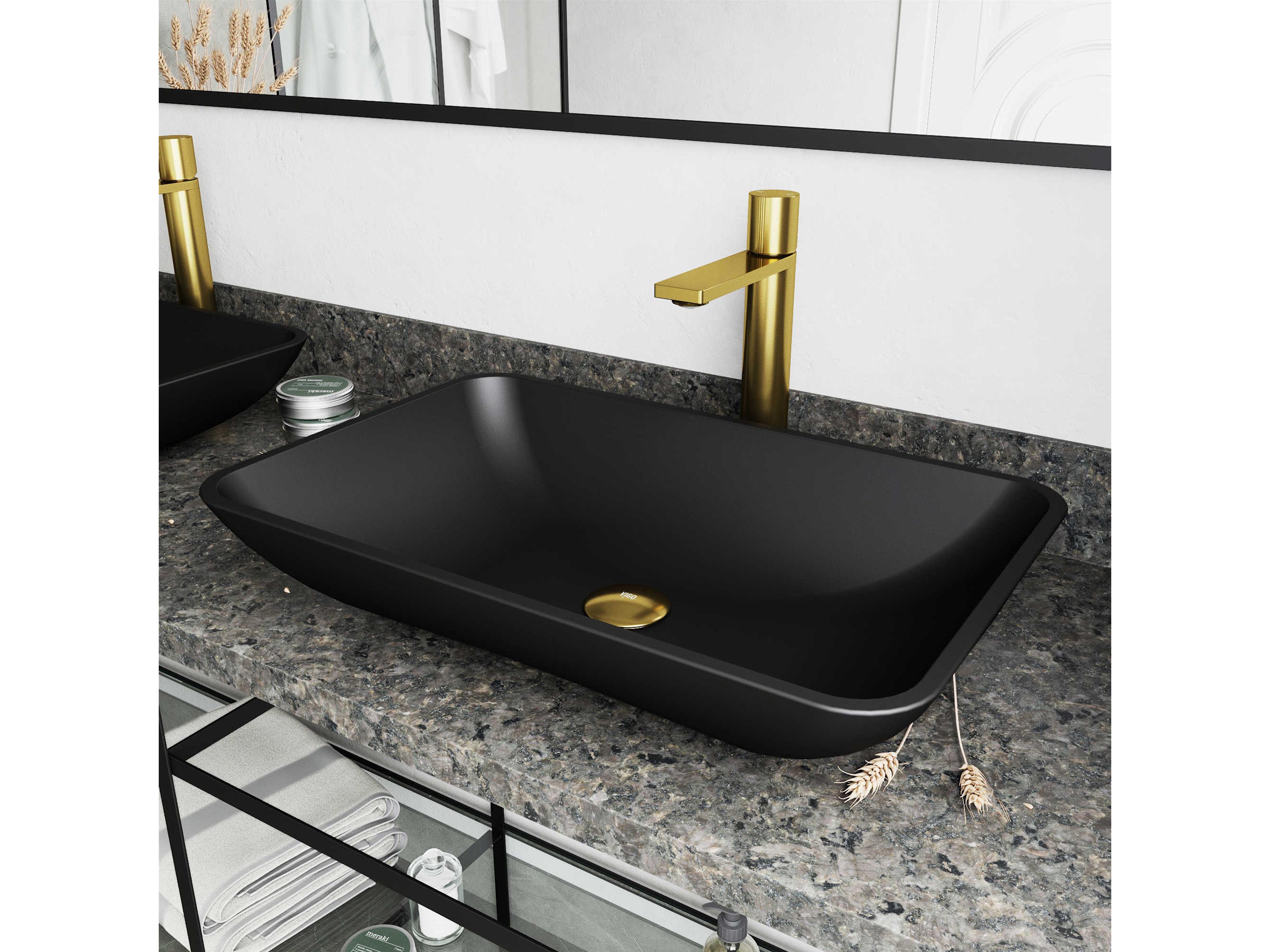 Vigo Gotham Matte Brushed Gold 1-Handle Vessel Bathroom Faucet