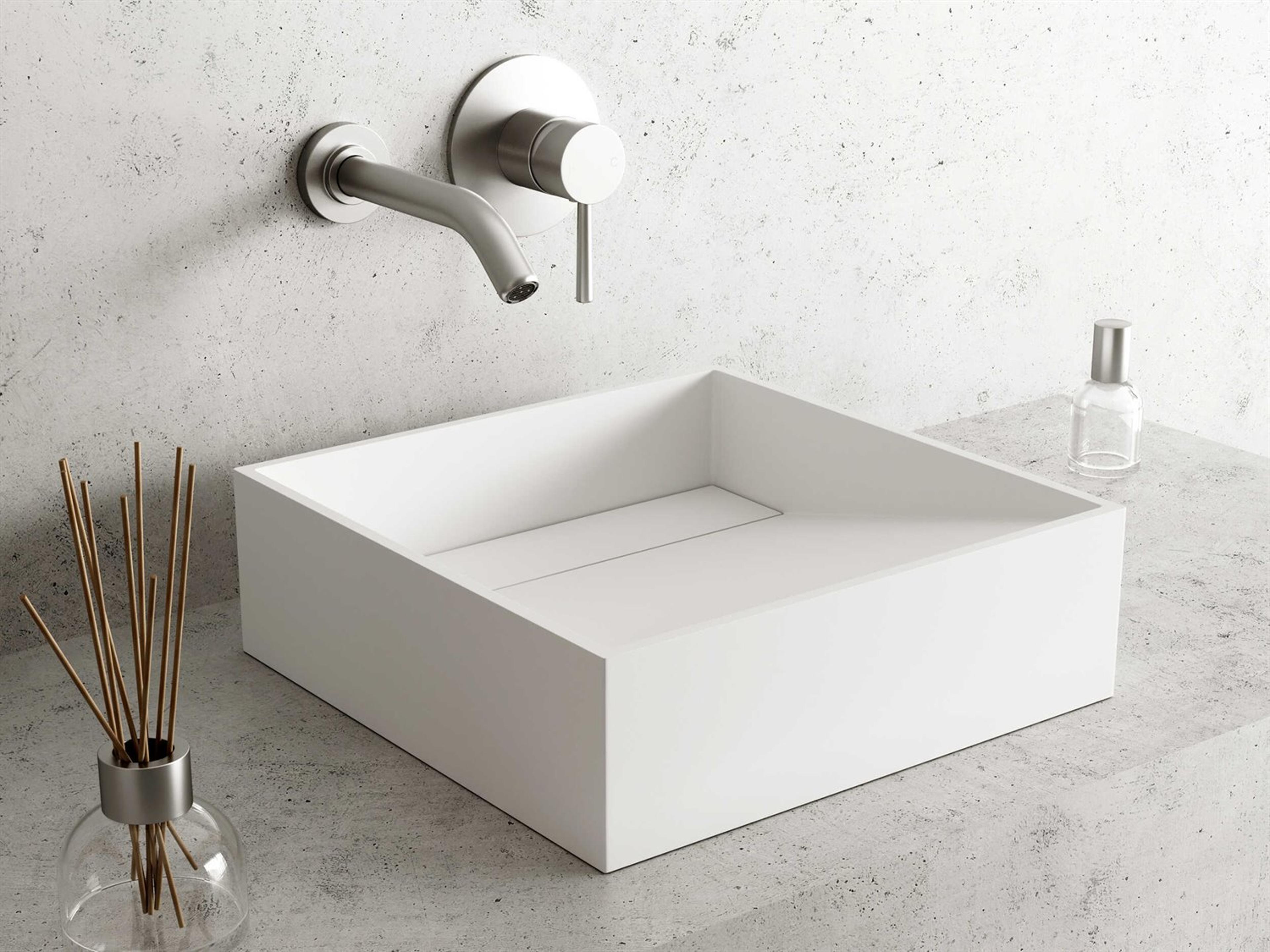 Vigo Starr Matte Stone Square Vessel Bathroom Sink