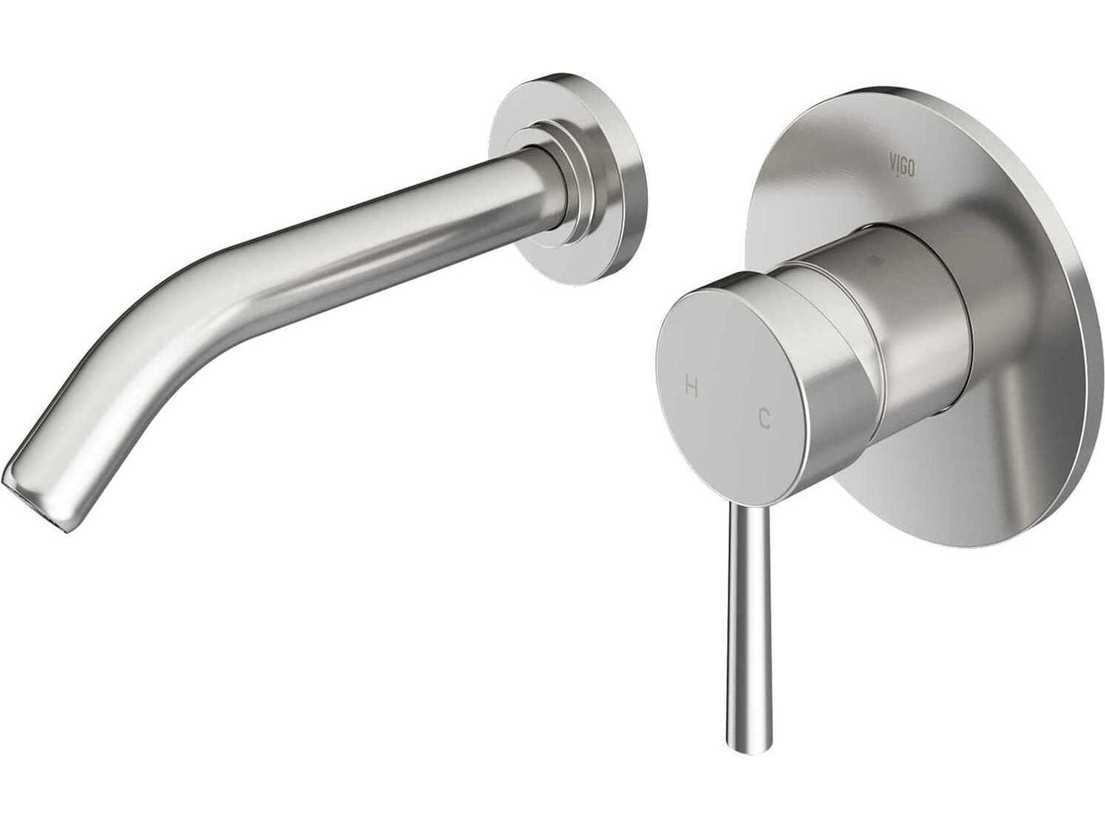 Vigo Olus Brushed Nickel 1-Handle Wall-Mount Bathroom Faucet