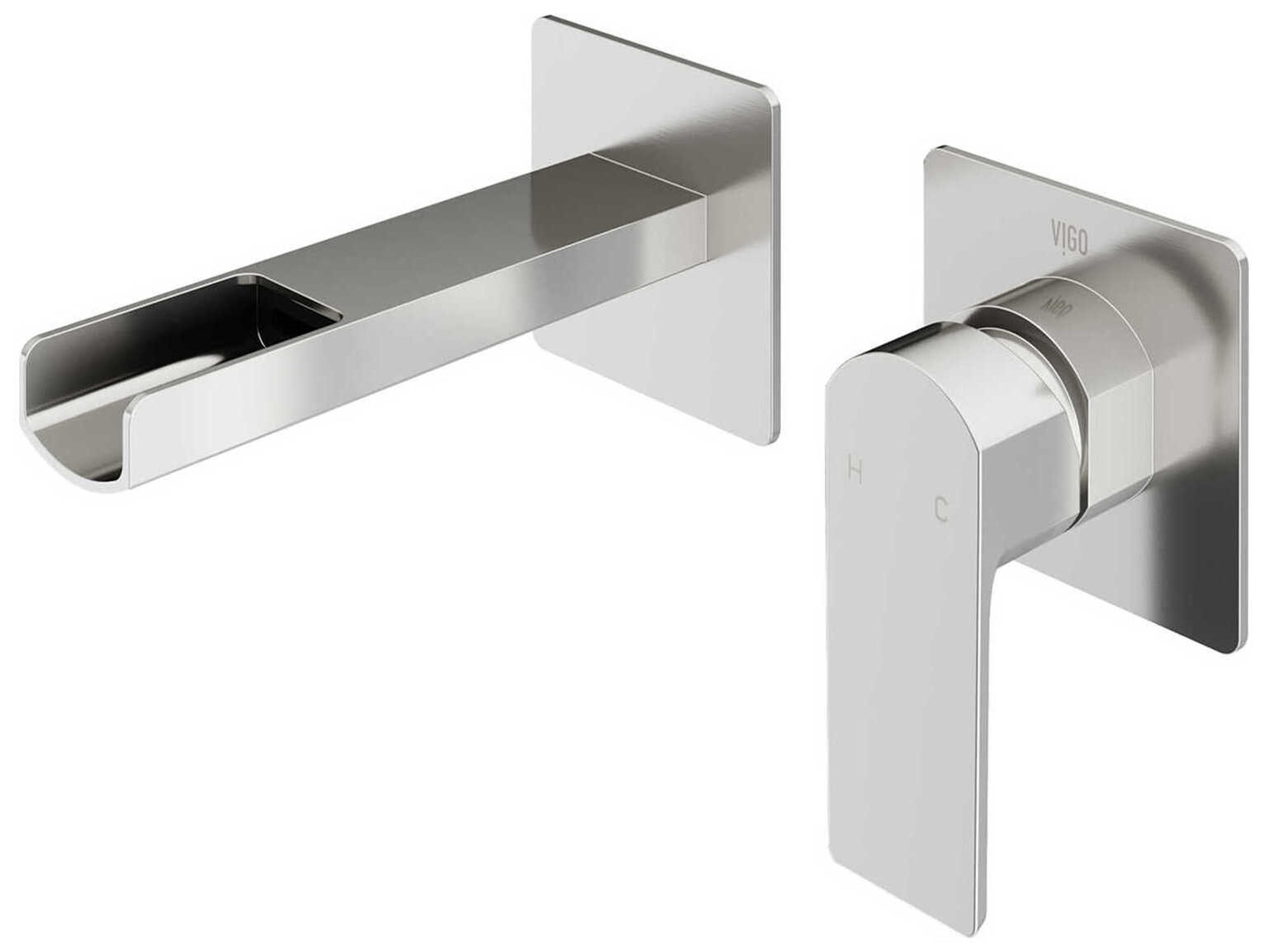 Vigo Atticus Brushed Nickel 1-Handle Wall-Mount Bathroom Sink Faucet