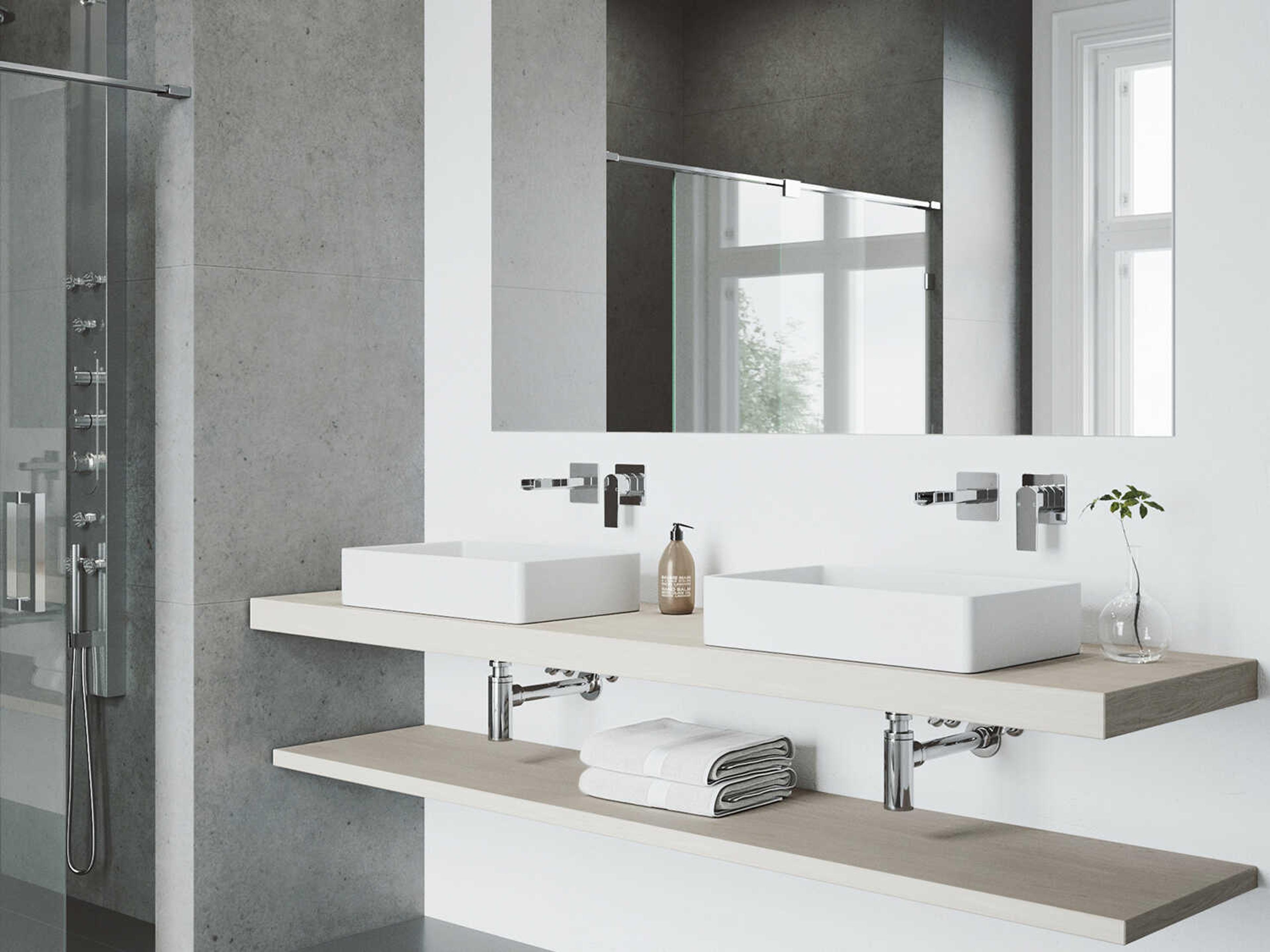 Vigo Atticus Chrome 1-Handle Wall-Mount Bathroom Sink Faucet