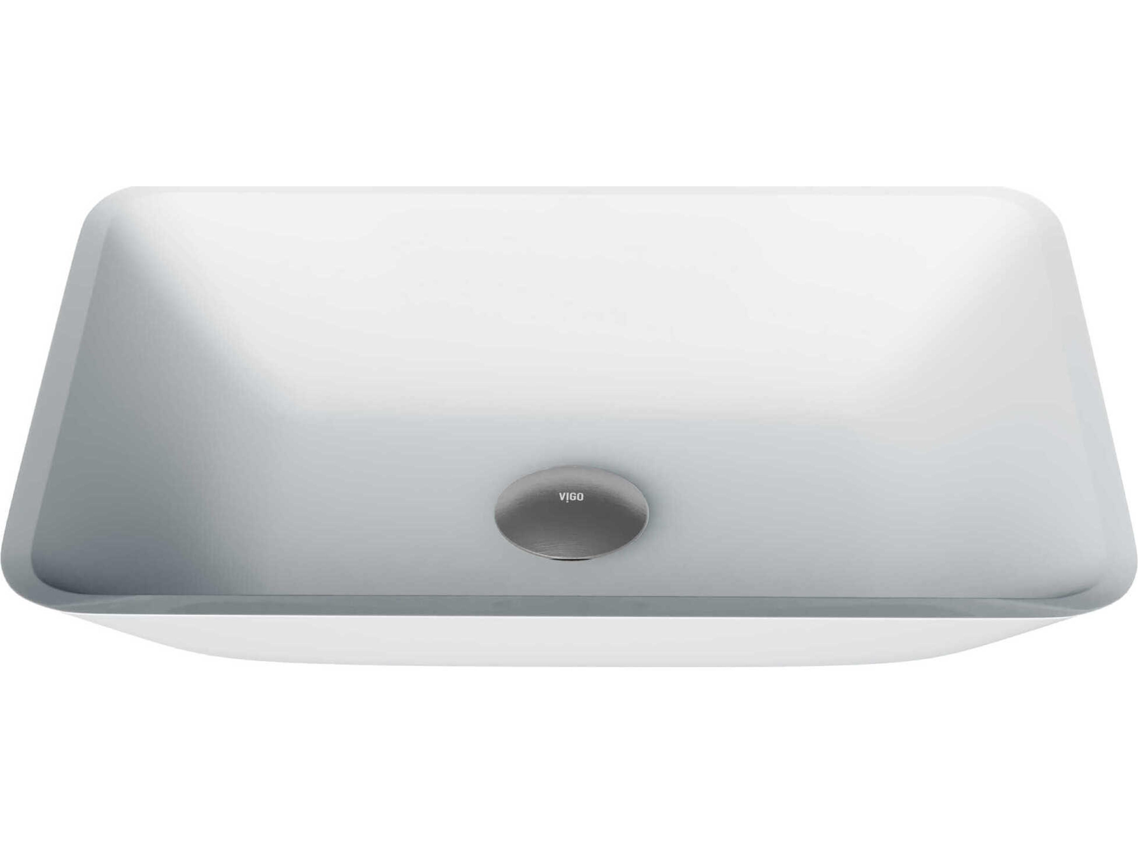 Matte Shell Sottile White Glass Rectangular Vessel Bathroom Sink