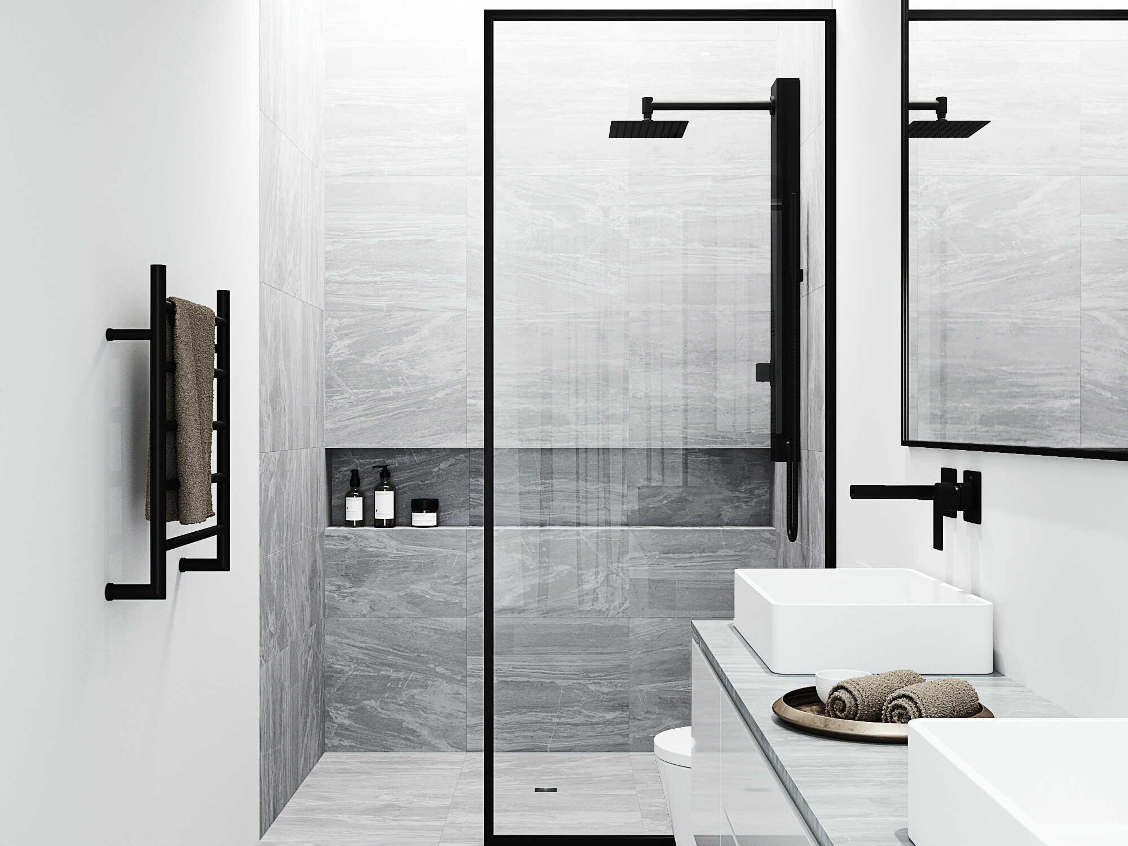 Vigo Orchid Matte Black Retro-Fit 2-Spray Massage Jet Shower Panel System