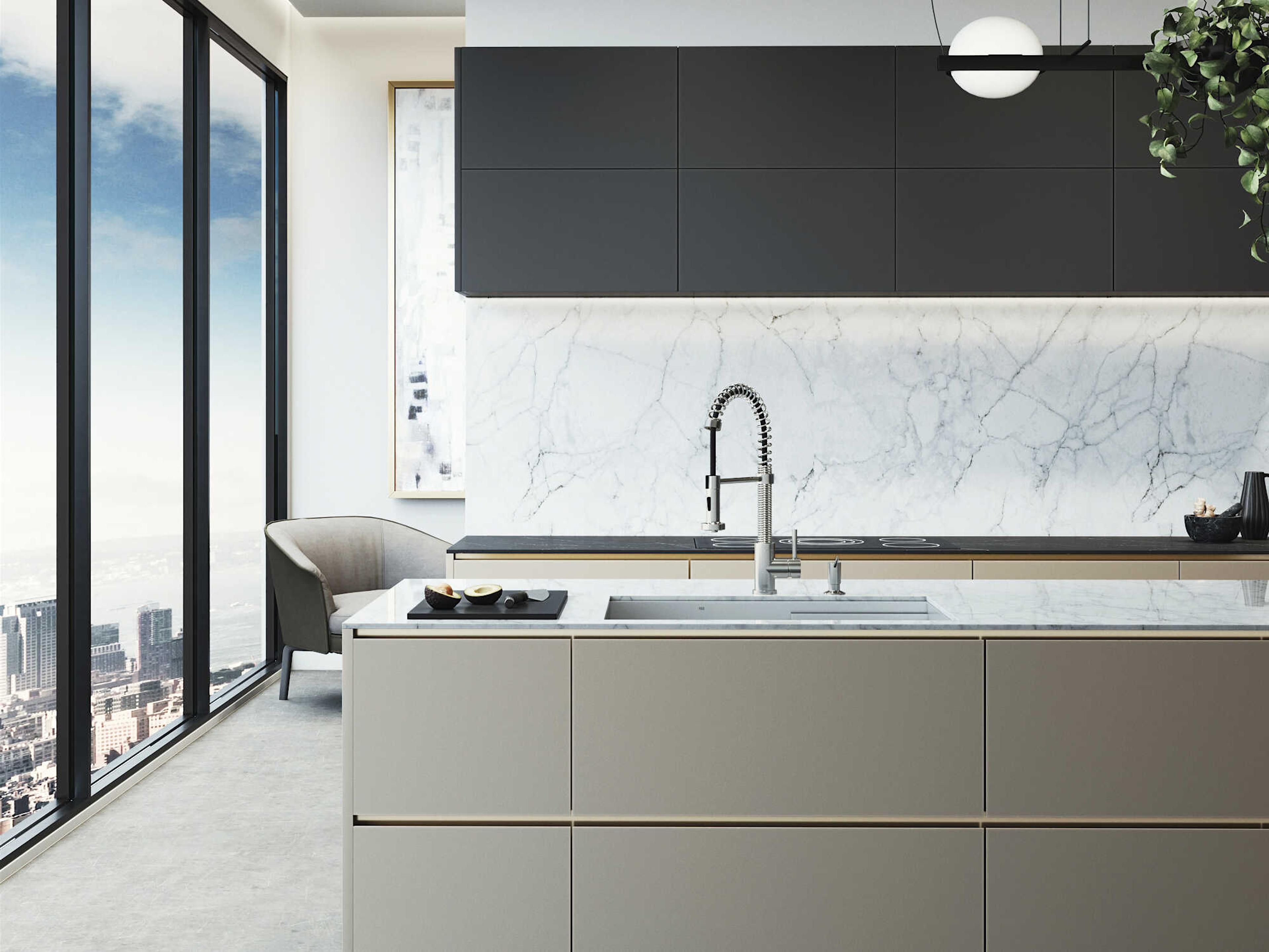 Vigo Hampton Stainless Steel Single Bowl Undermount Utility Tier Workstation Kitchen Sink with Faucet and Accessories