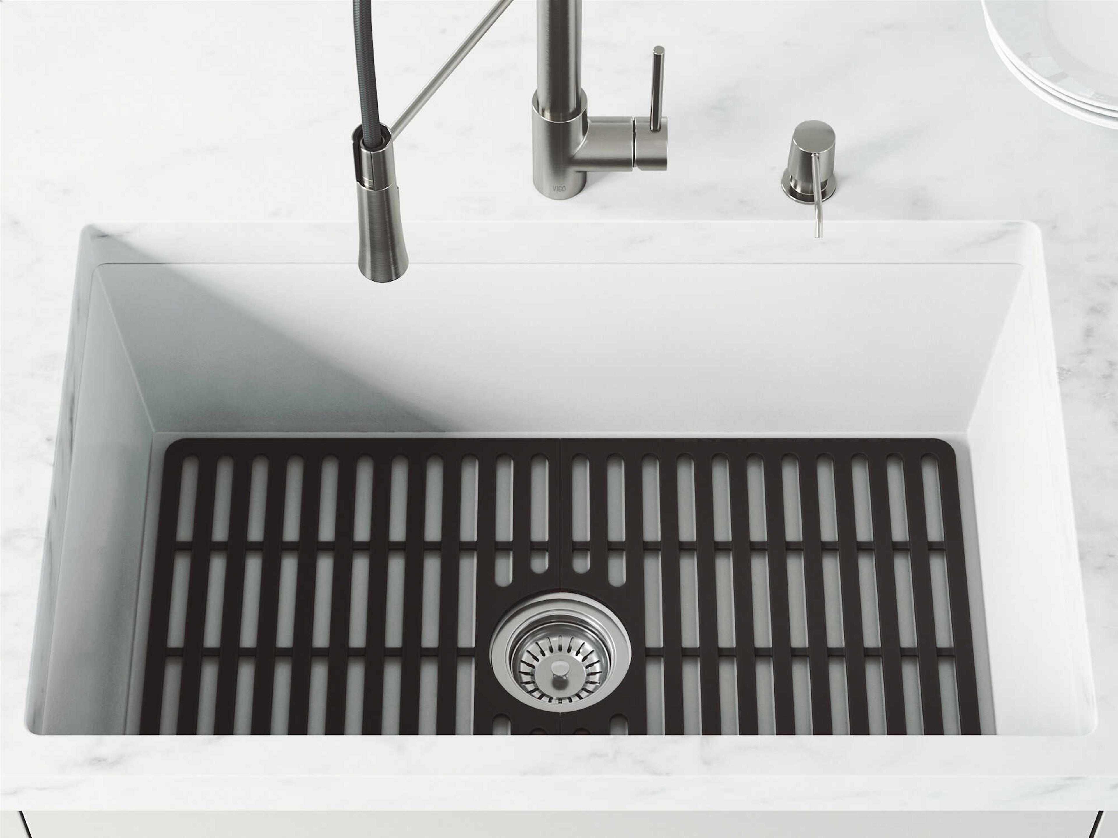 Vigo Matte Black Silicone Protective Bottom Grid For Single Basin Sink