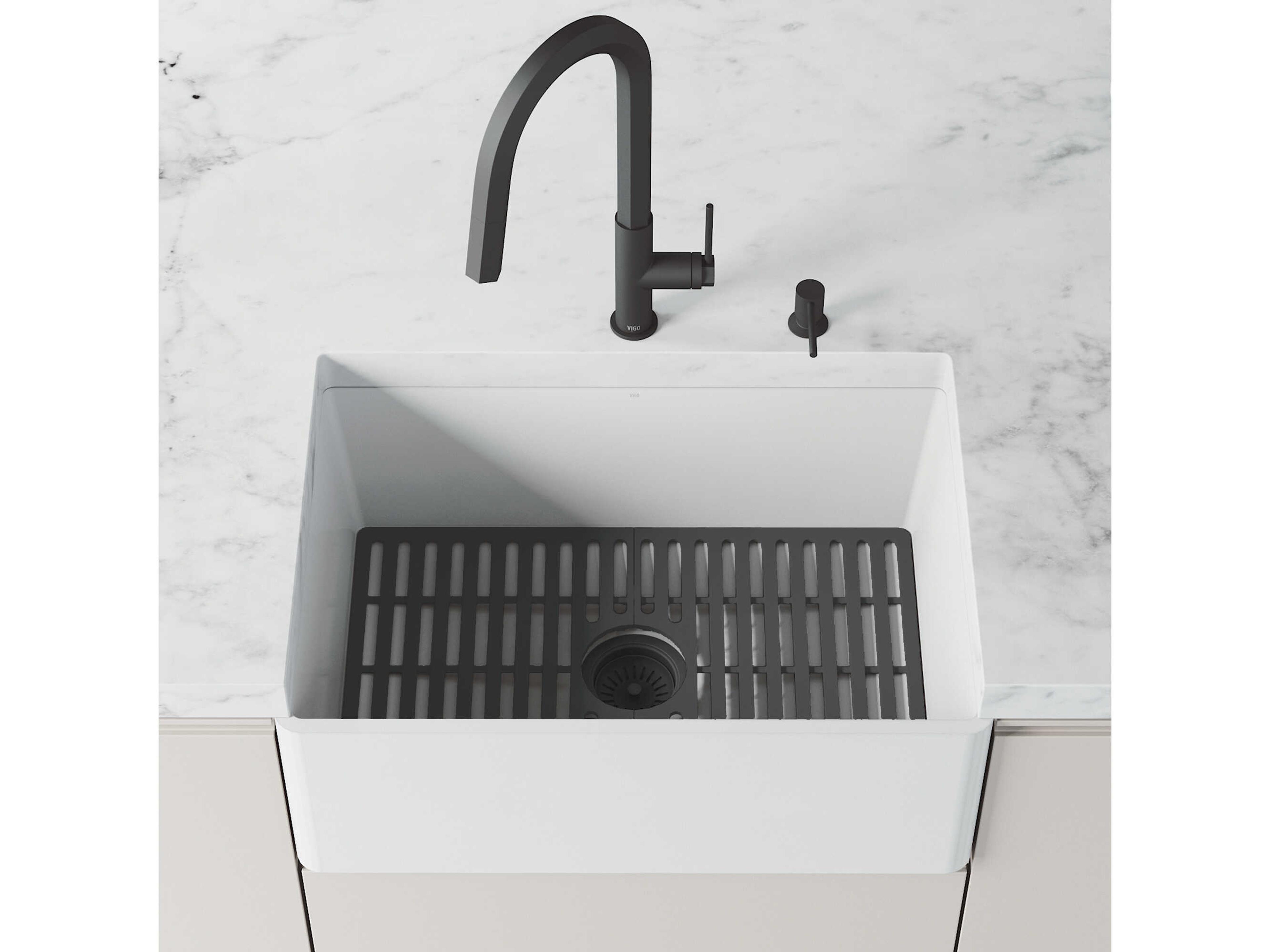 Vigo Matte Black Silicone Bottom Grid for Single Bowl Kitchen Sink