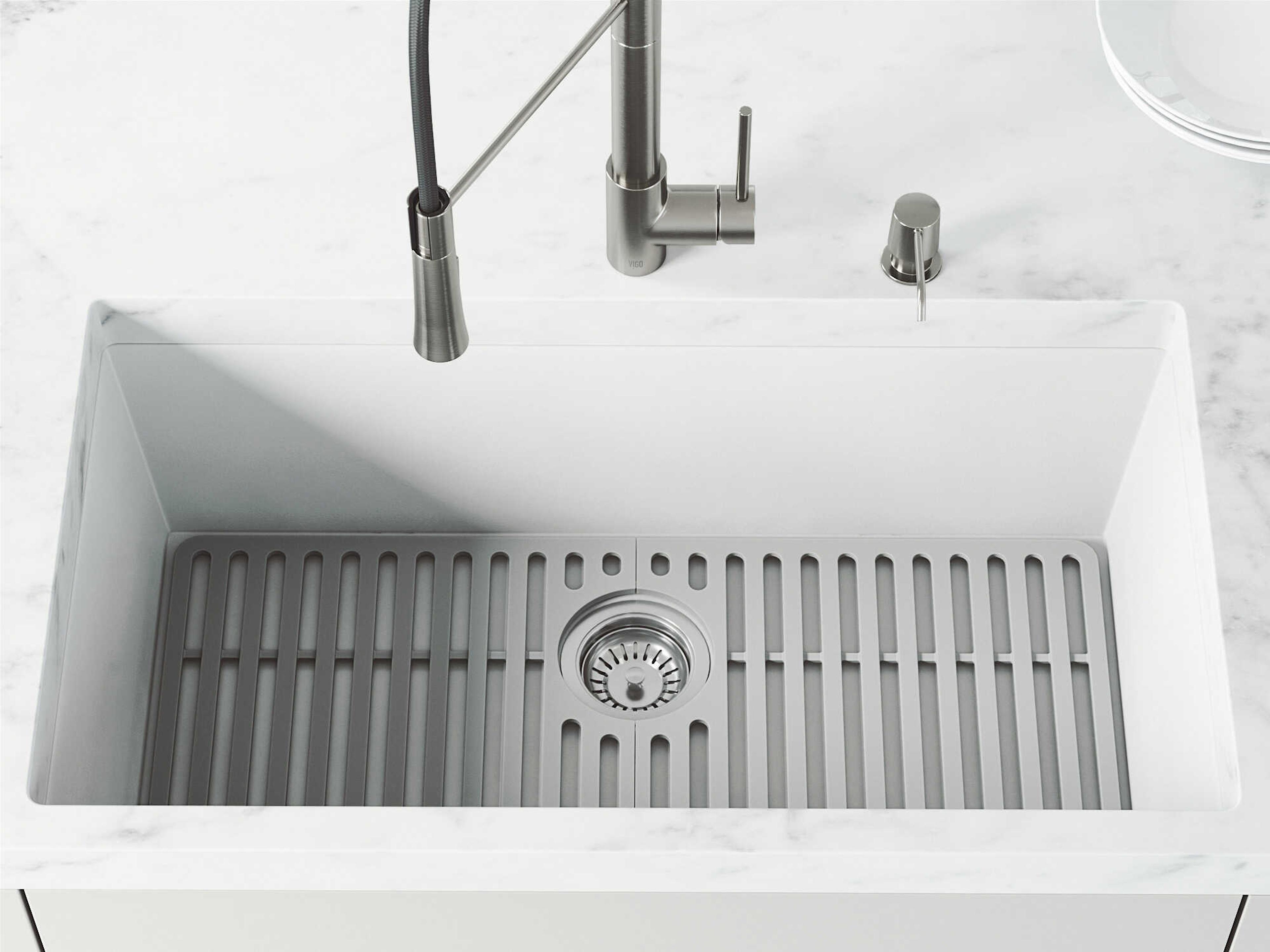 Vigo Gray Silicone Protective Bottom Grid For Single Basin Sink