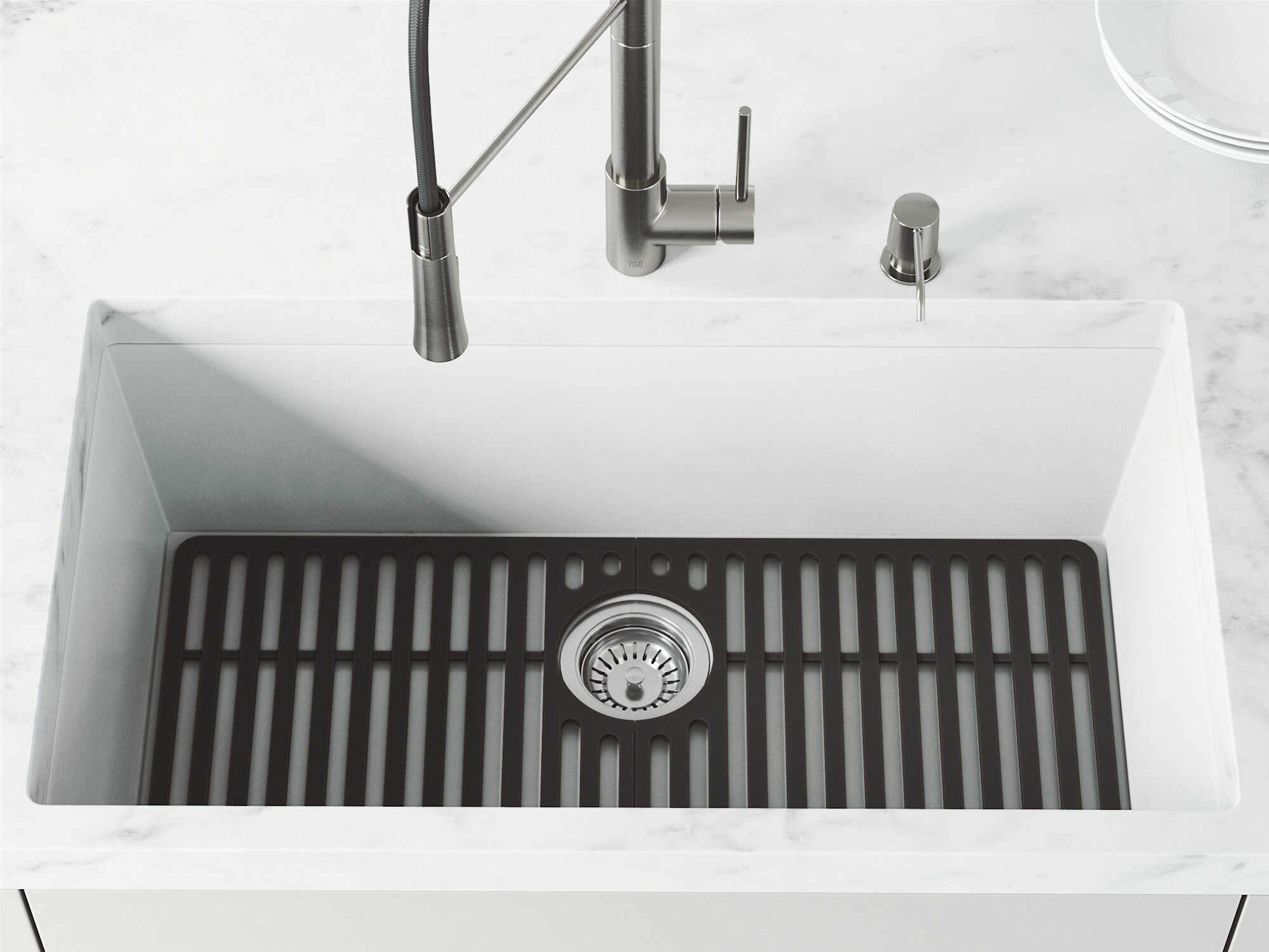 Vigo Matte Black Silicone Protective Bottom Grid For Single Basin Sink