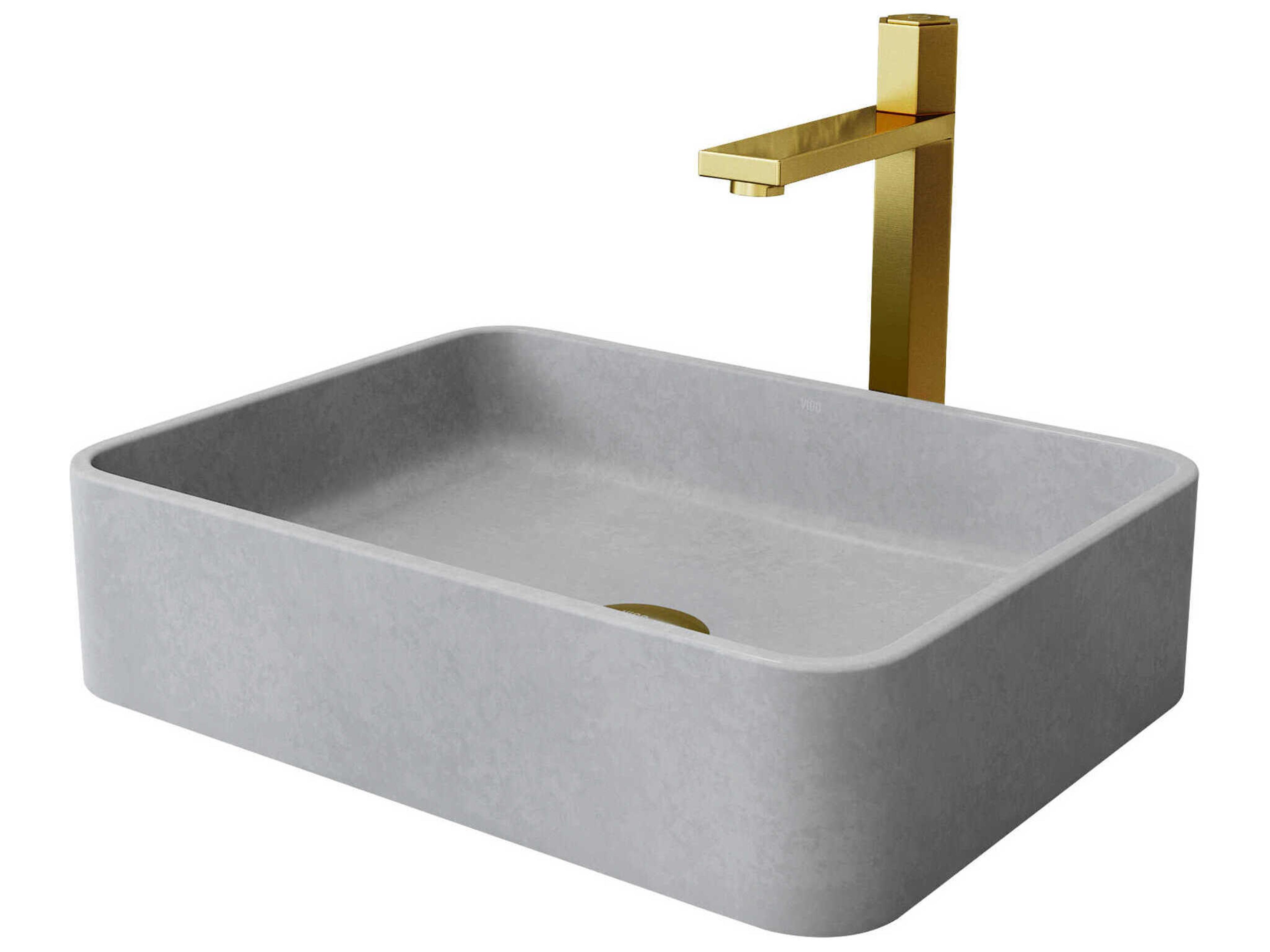 Nova Rectangular Bathroom Sink with Vessel Faucet