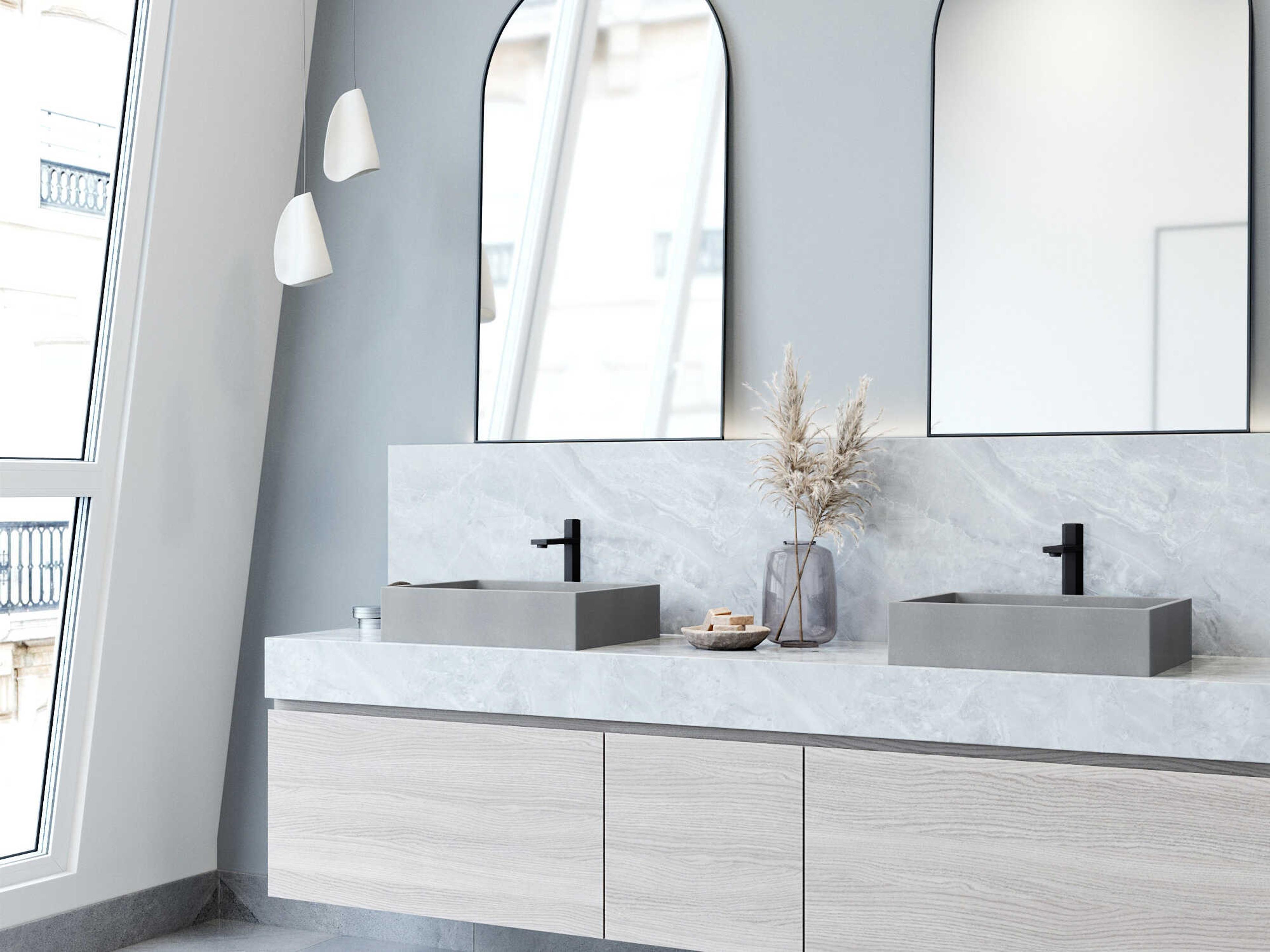 Vigo Coca Rectangular Bathroom Vessel Sink with Nova Vessel Faucet and Pop-Up Drain