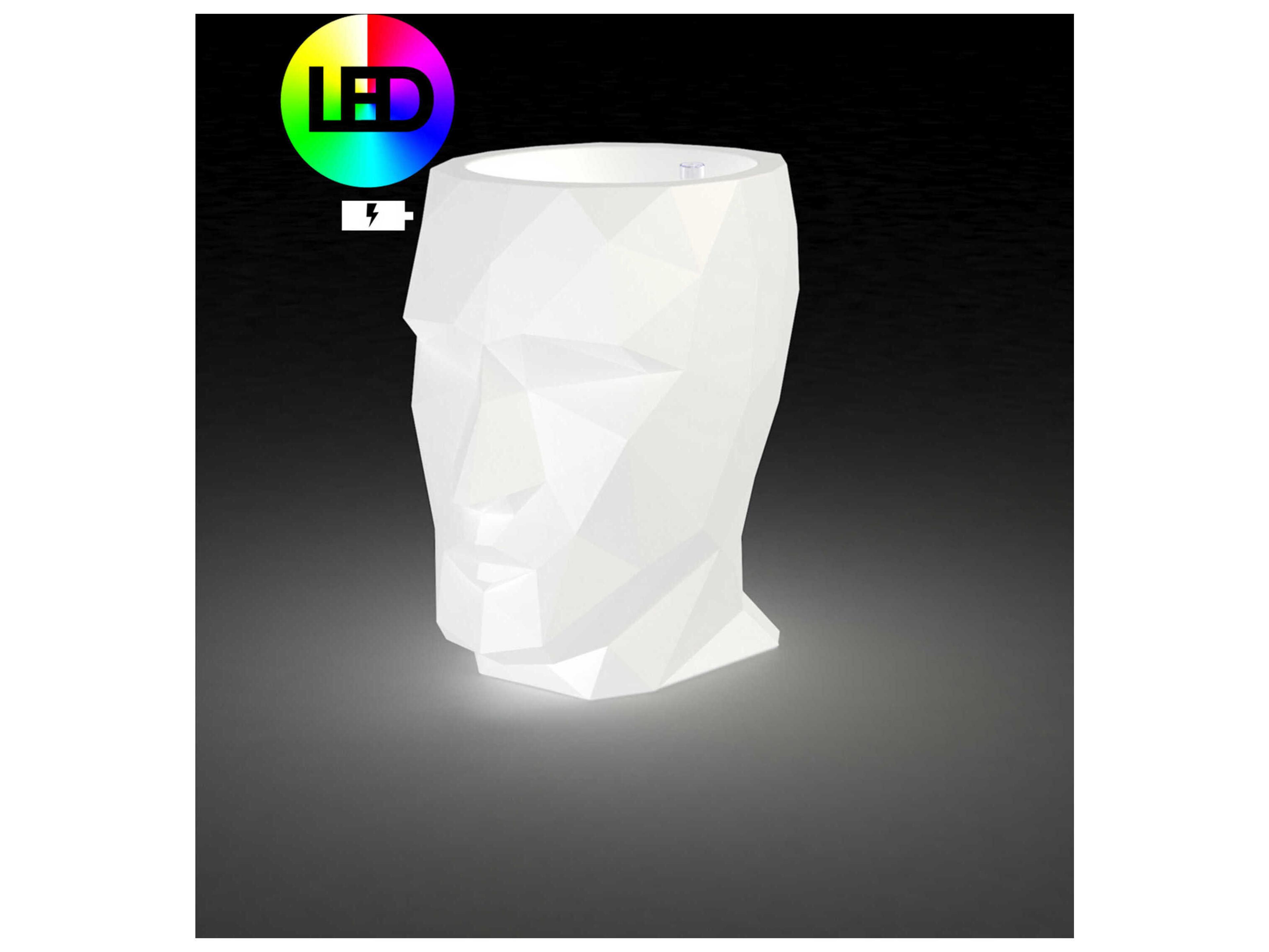 Vondom Outdoor Adan Planter LED RGBW Battery Ice