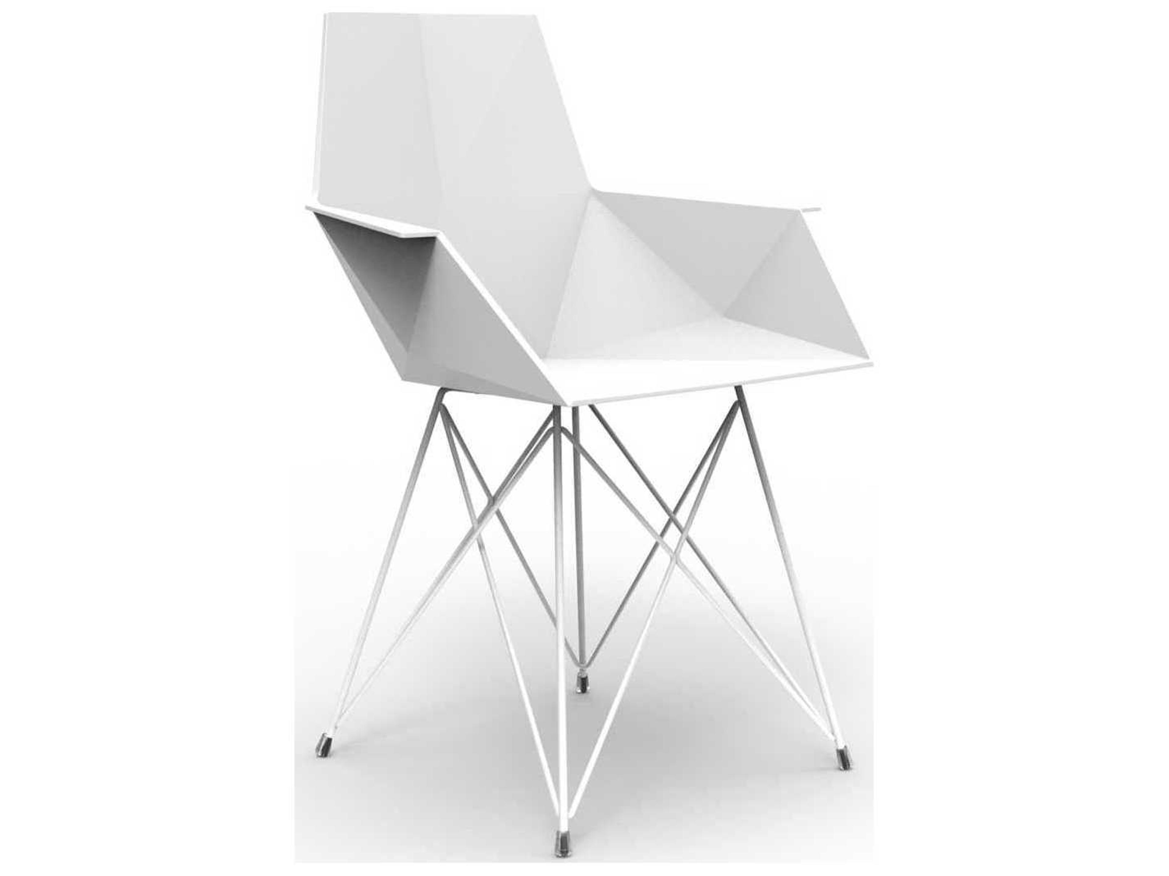 Faz White Matte Resin Dining Chair Set of 4
