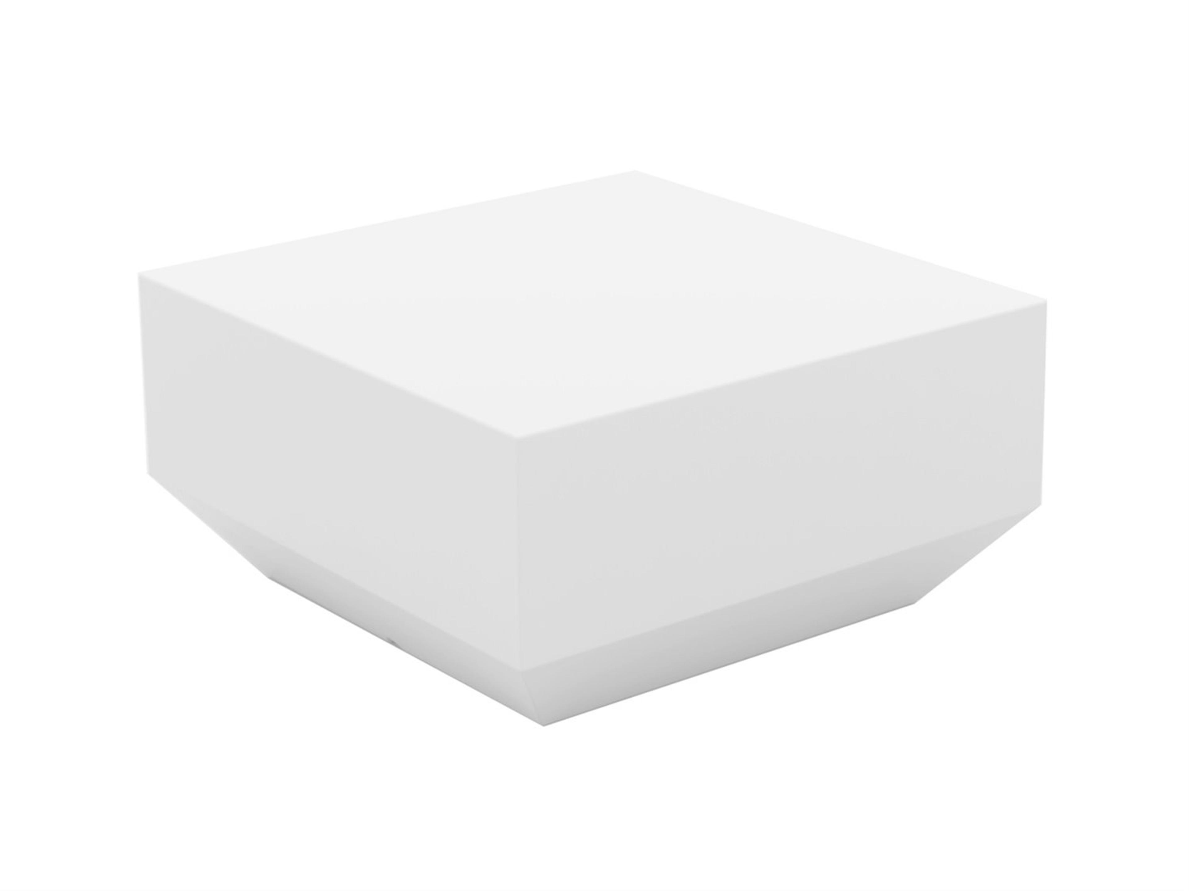 Vela White Matte Resin Rectangular Coffee Table