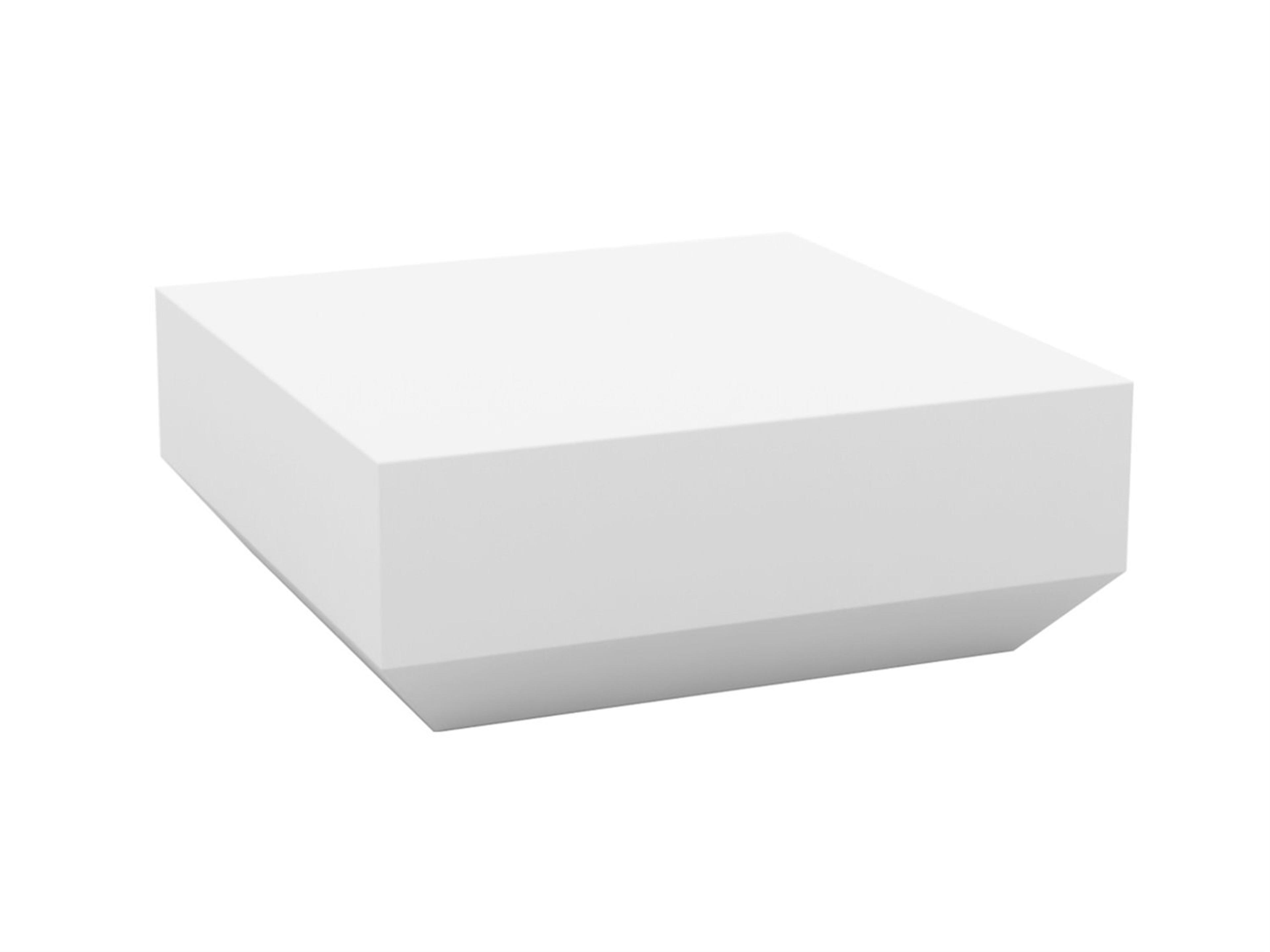 Vela White Matte Resin Square Coffee Table